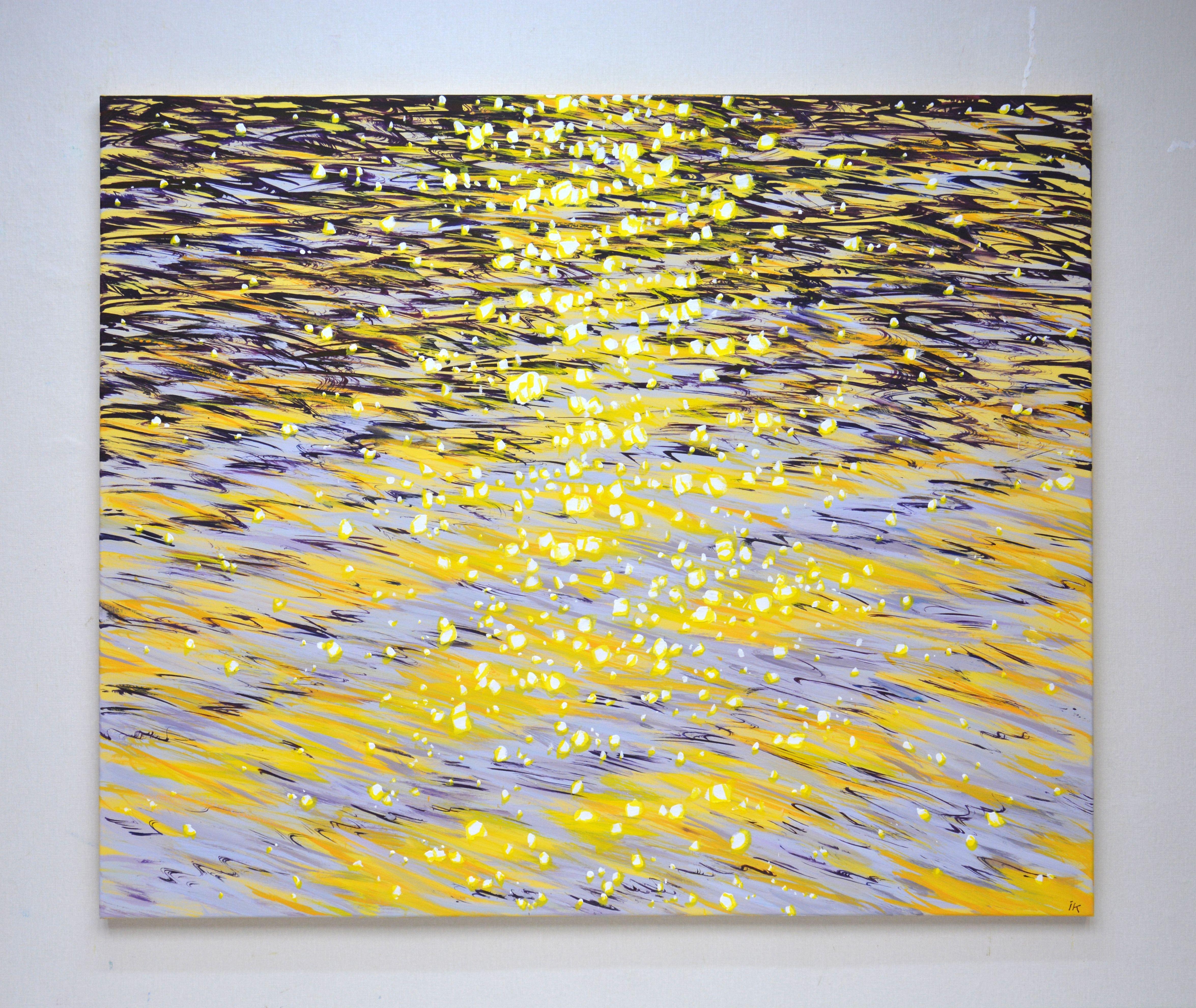 Soirée. Peinture « Glare on the water », acrylique sur toile - Réalisme Painting par Iryna Kastsova