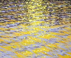 Soirée. Peinture « Glare on the water », acrylique sur toile