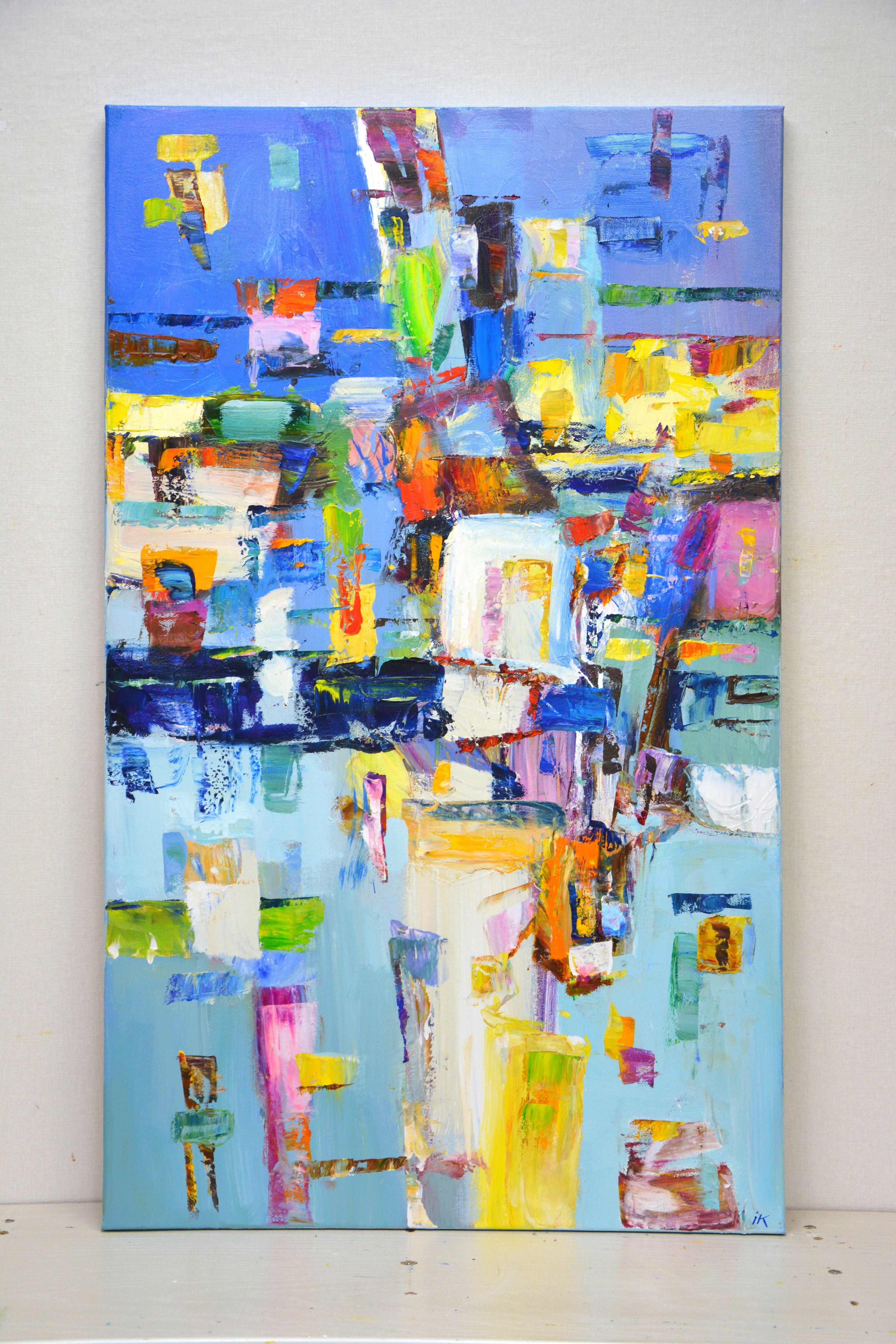 Evening in the city., Painting, Oil on Canvas For Sale 1