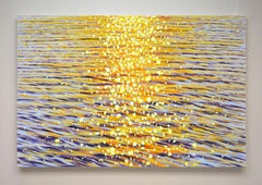Evening sparks on the water., Painting, Acrylic on Canvas
