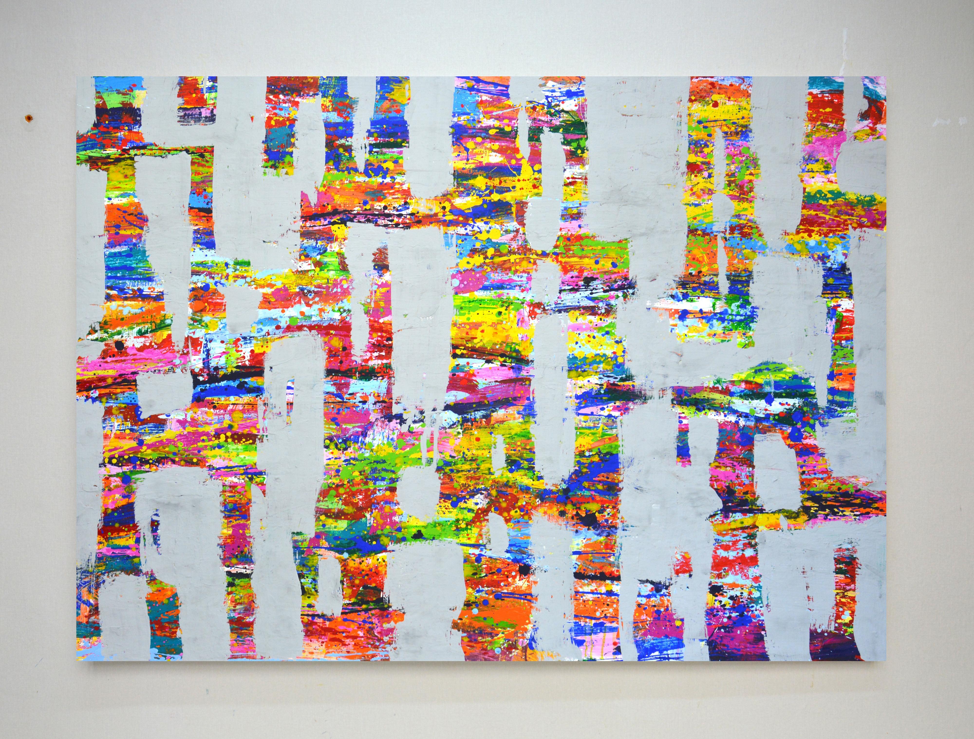 Expression 48 - Grande peinture acrylique abstraite (100x140 cm) - Painting de Iryna Kastsova