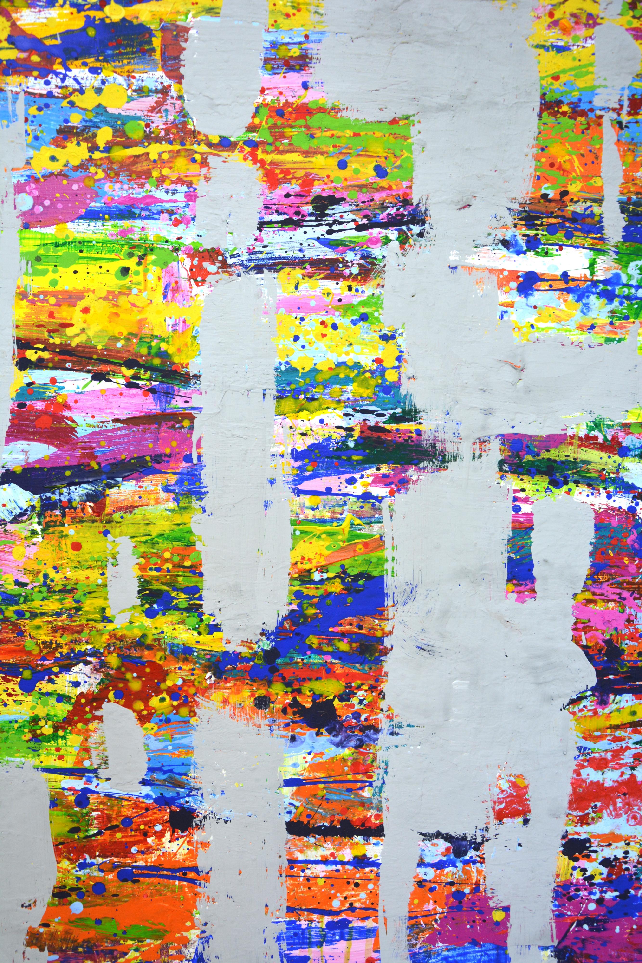 Expression 48 - Grande peinture acrylique abstraite (100x140 cm) en vente 1