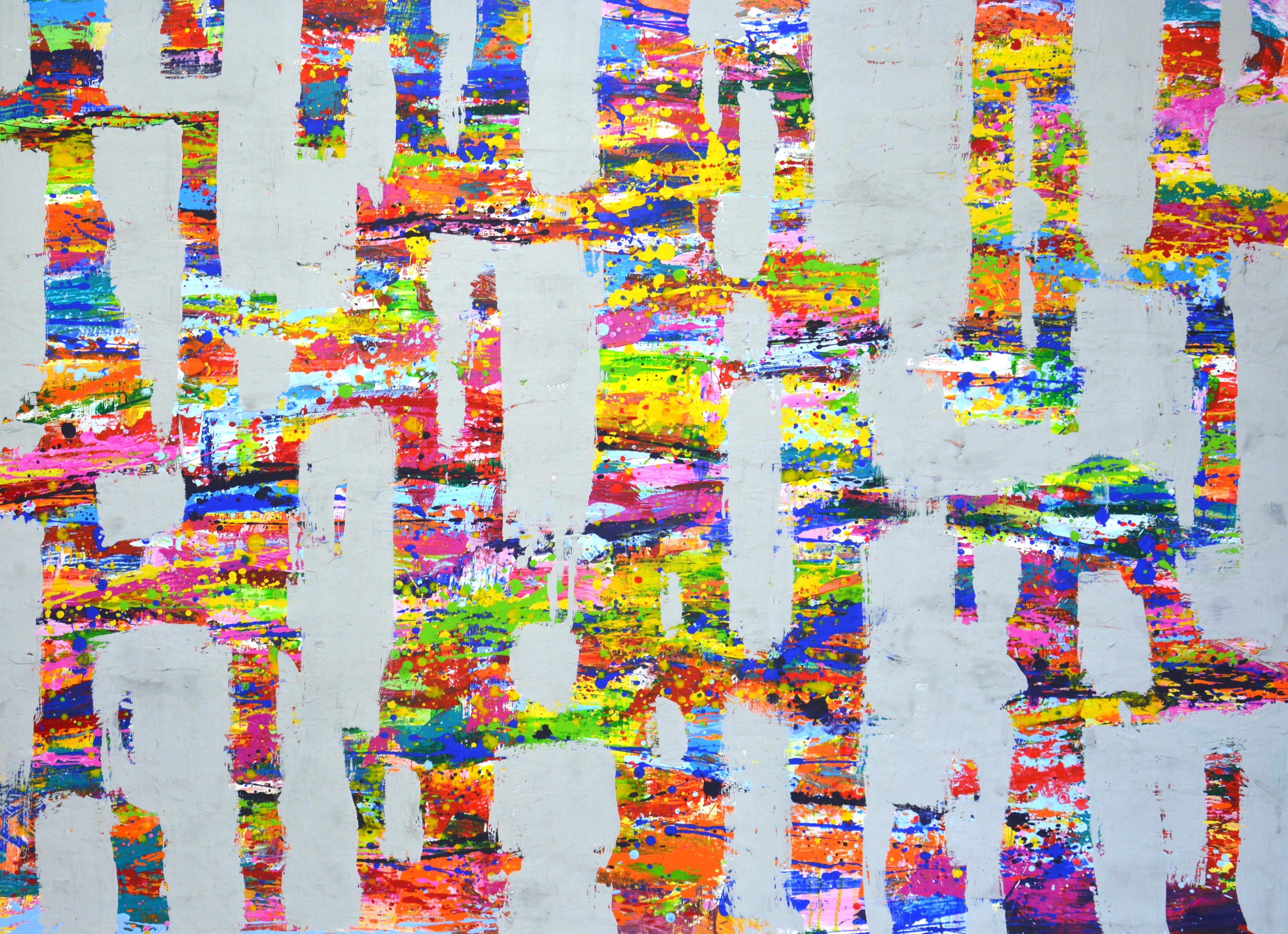 Abstract Painting Iryna Kastsova - Expression 48 - Grande peinture acrylique abstraite (100x140 cm)