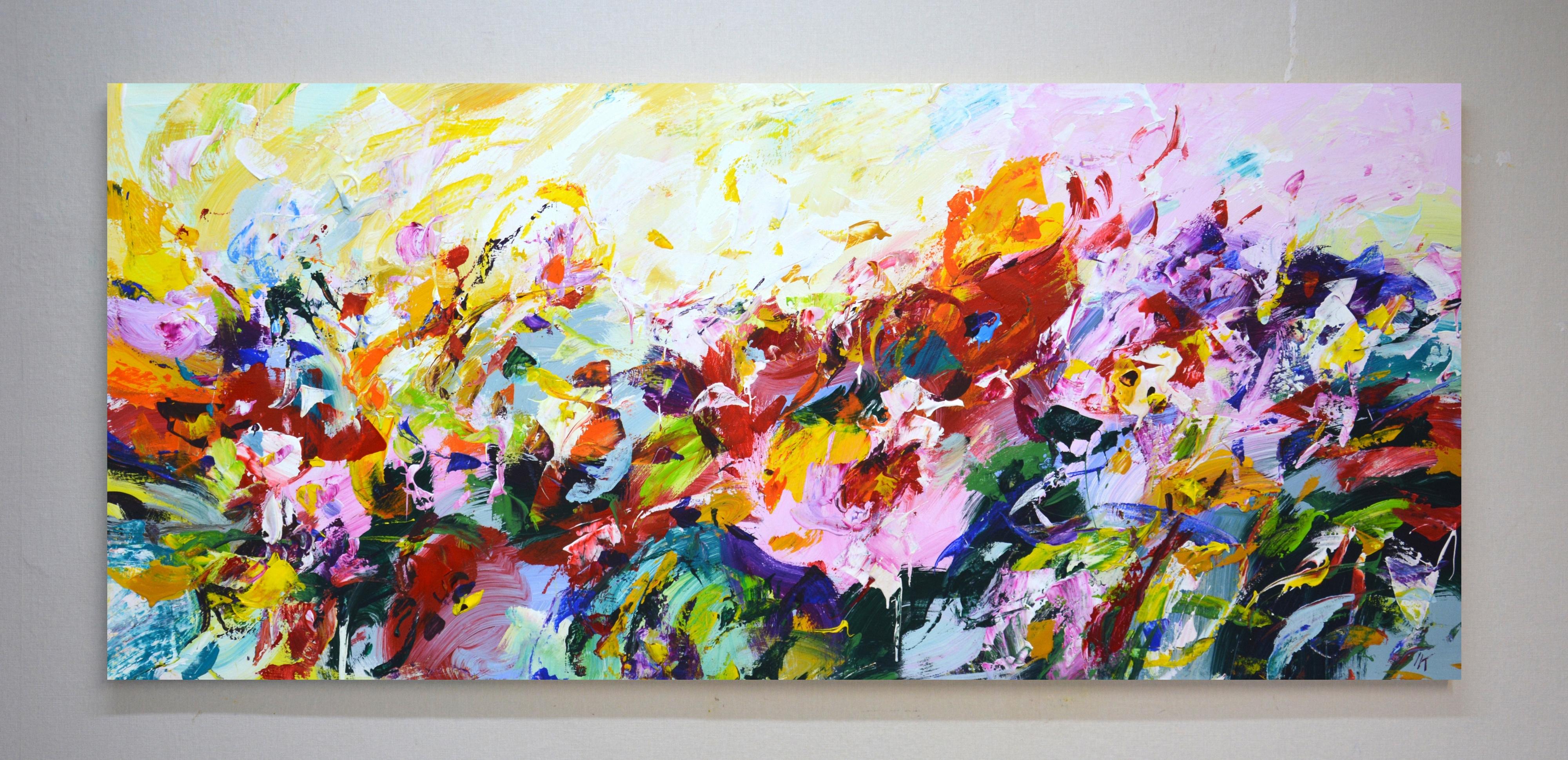 Ausdruck. Blumenfeld. – Painting von Iryna Kastsova