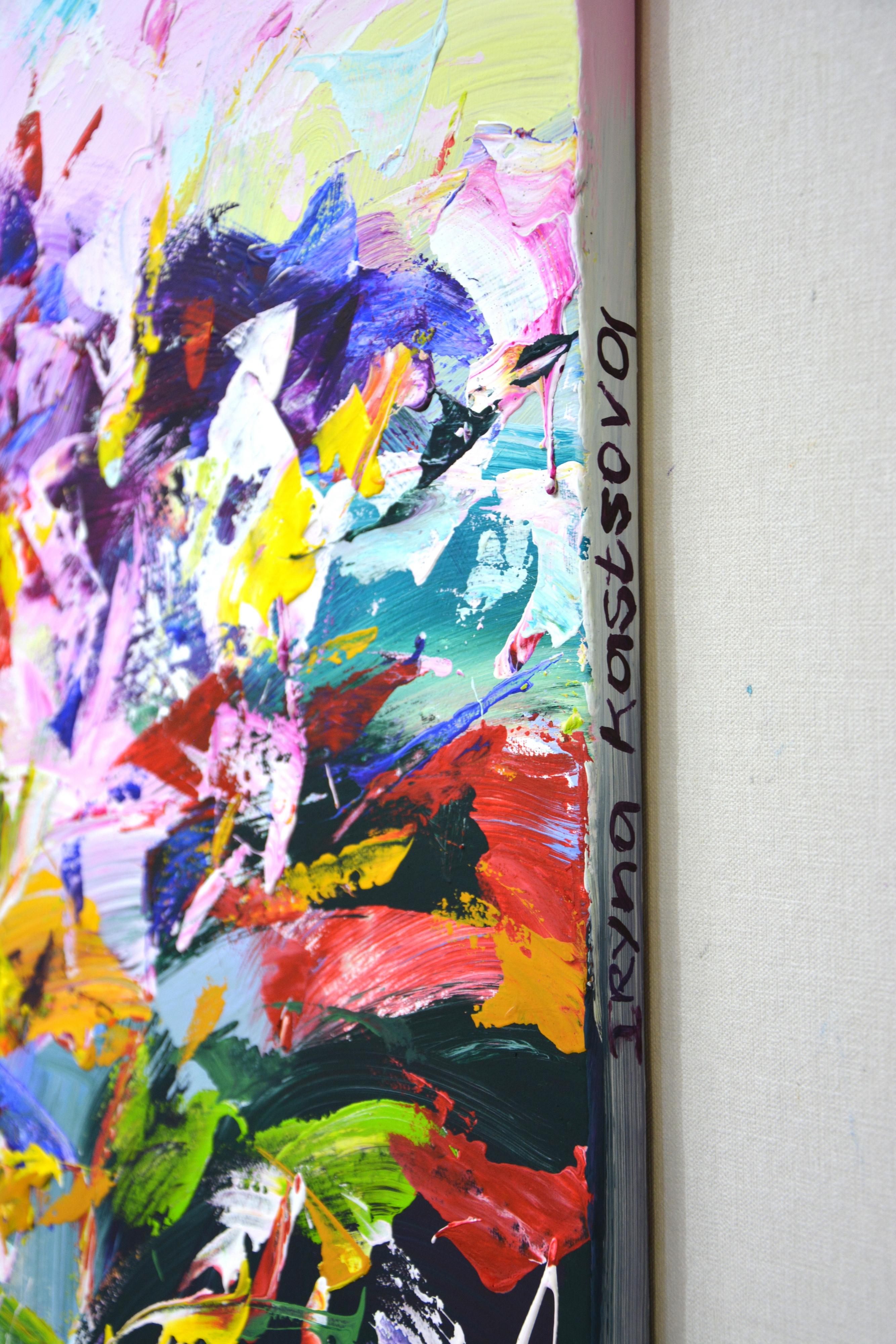 Ausdruck. Blumenfeld. (Expressionismus), Painting, von Iryna Kastsova