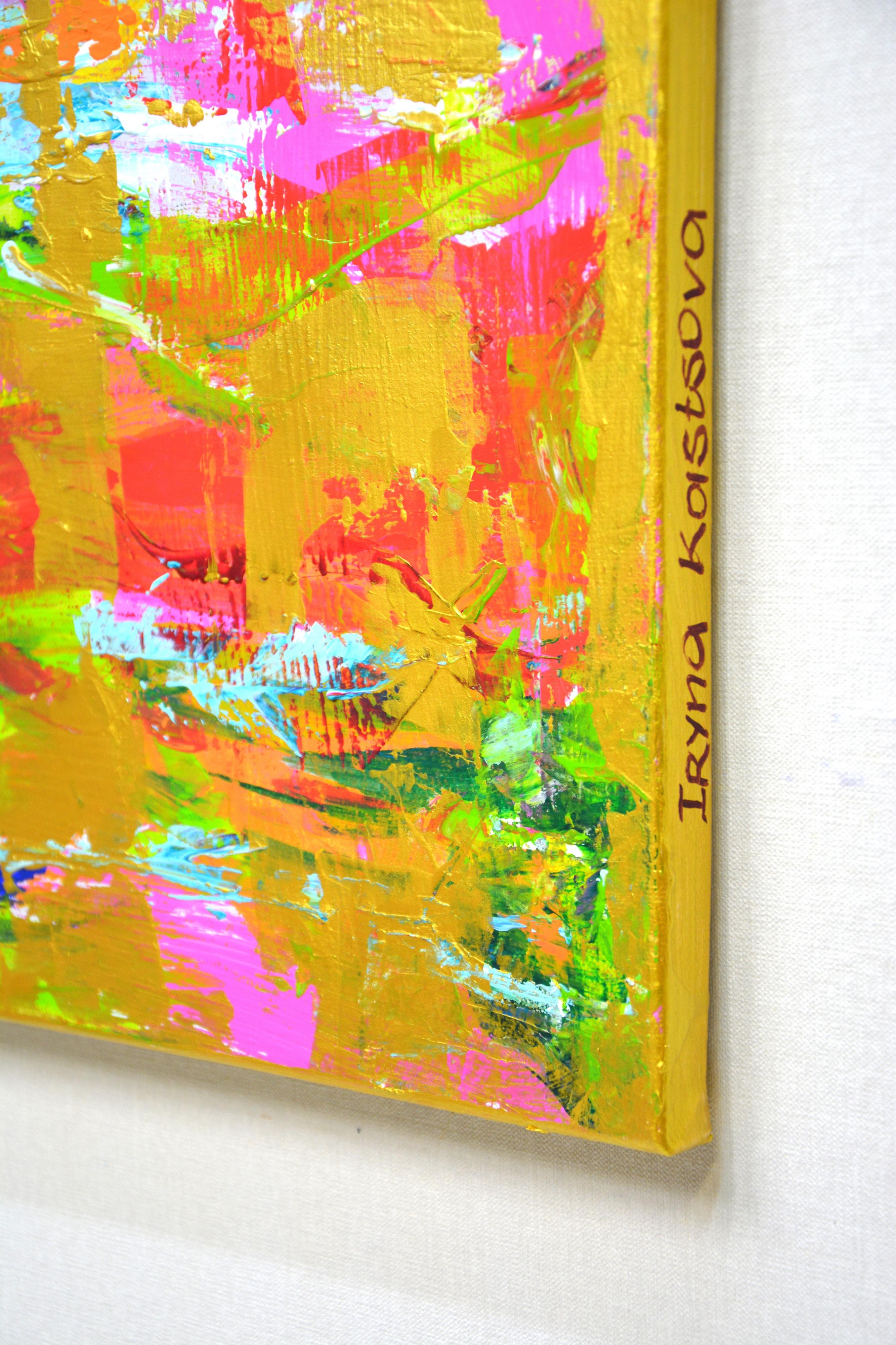 Expression avec l'or. - Abstrait Painting par Iryna Kastsova
