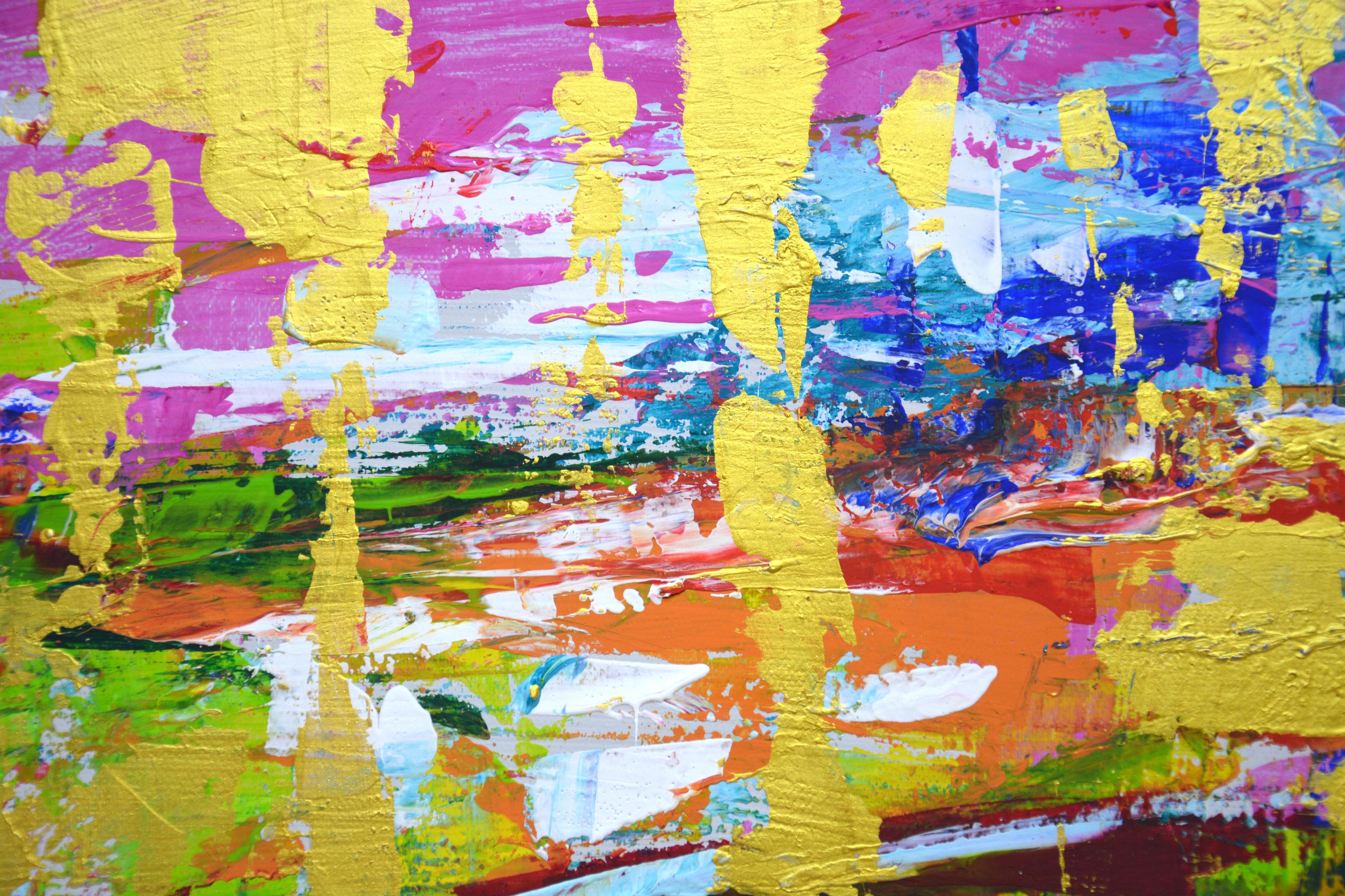 Expression avec or - Peinture acrylique abstraite expressive (60x80 cm)

Plongez dans une joyeuse explosion de couleurs avec Color Echoes, une peinture abstraite audacieuse et énergique qui rayonne de lumière, de rythme et d'émotion. Cette œuvre