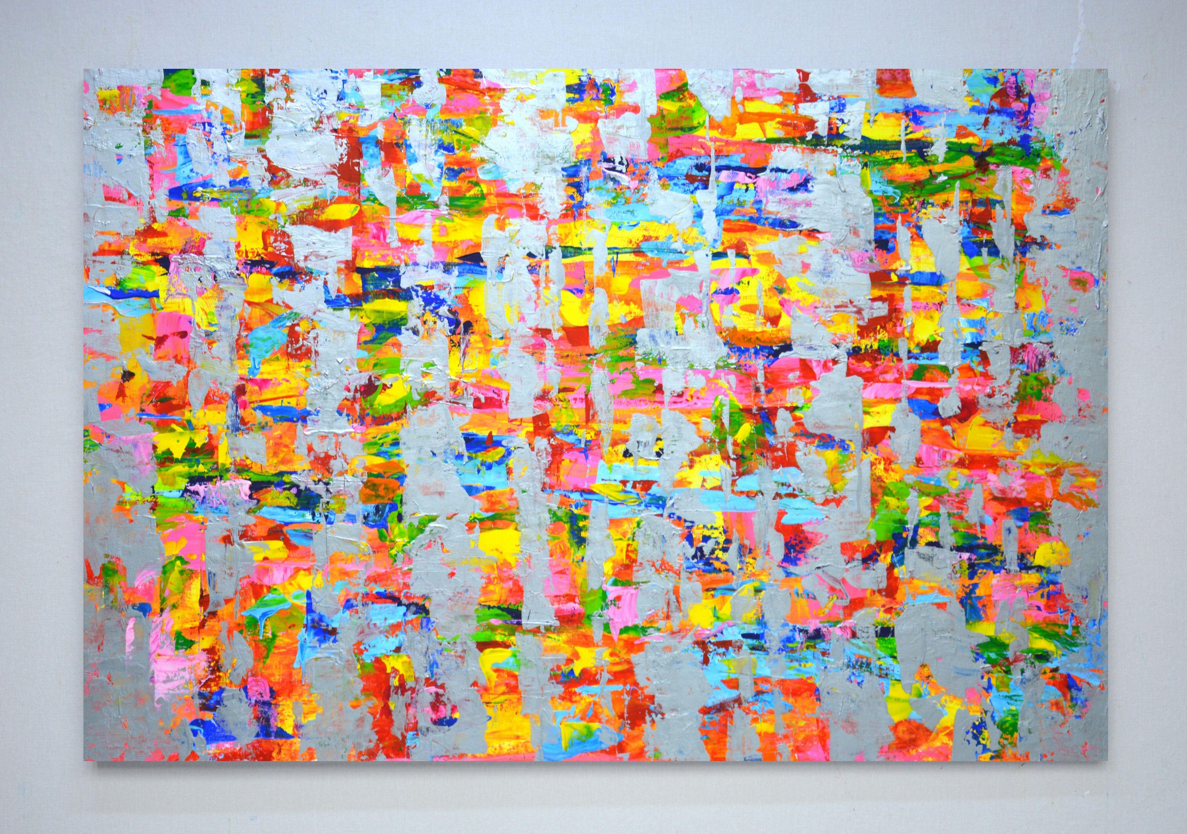 Expression with silver 5., Painting, Acrylic on Canvas For Sale 1