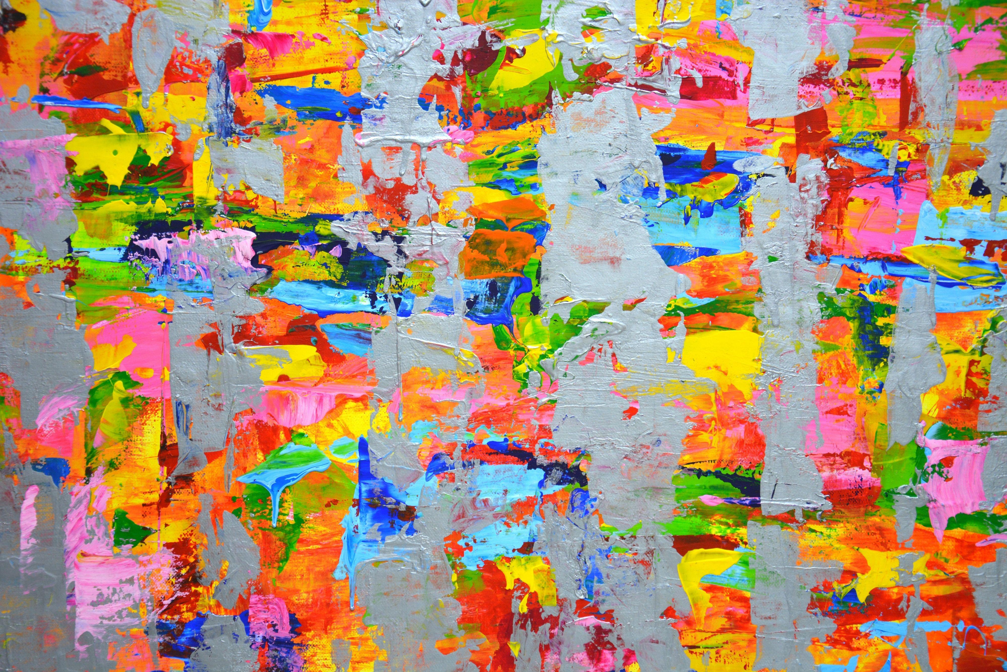 Expression with silver 5., Painting, Acrylic on Canvas For Sale 3