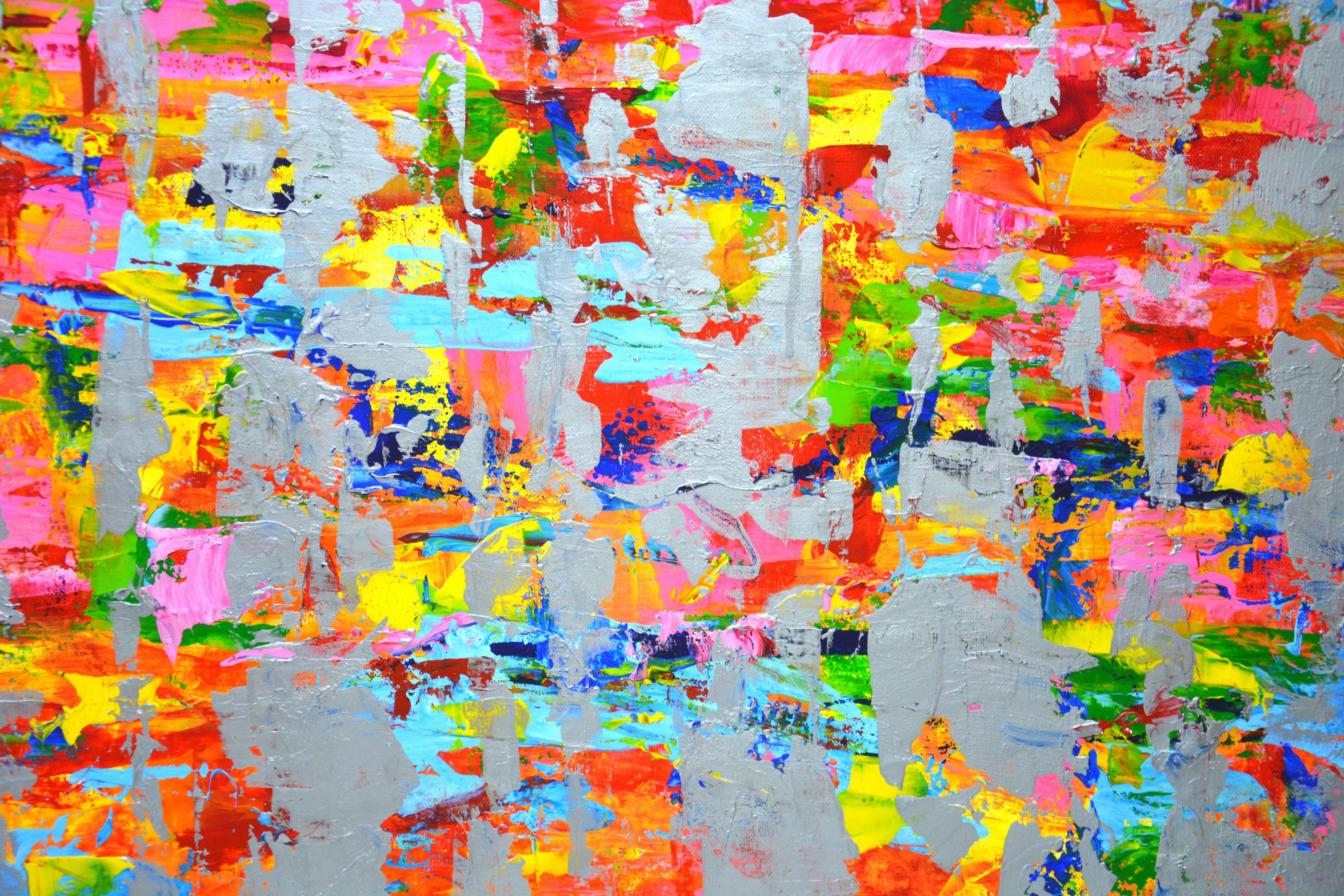 Expression with silver 5., Painting, Acrylic on Canvas For Sale 4
