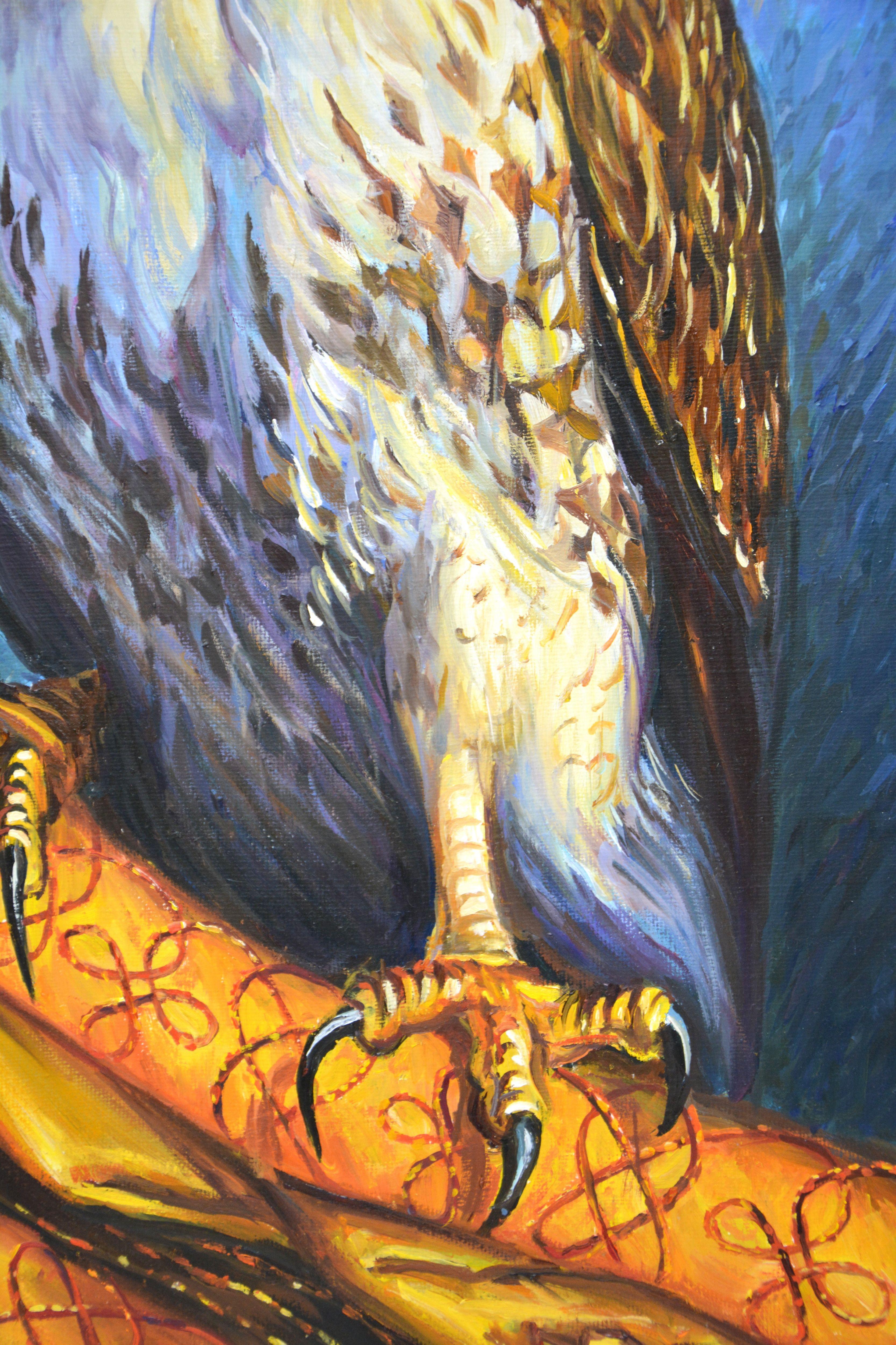 Falcon., Pittura, Olio su tela in vendita 1