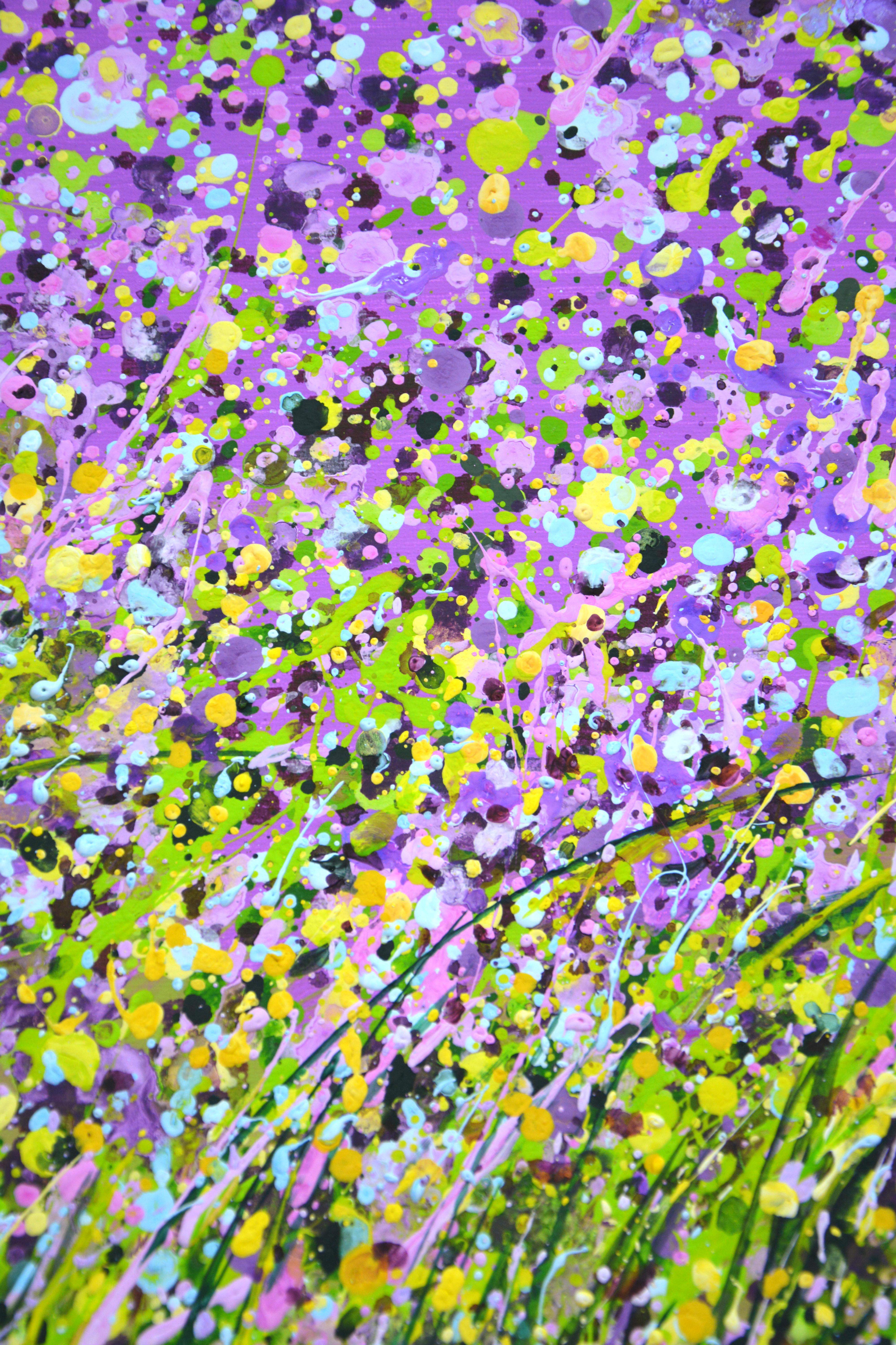 Flower field. Purple Abstract Interior Painting 2