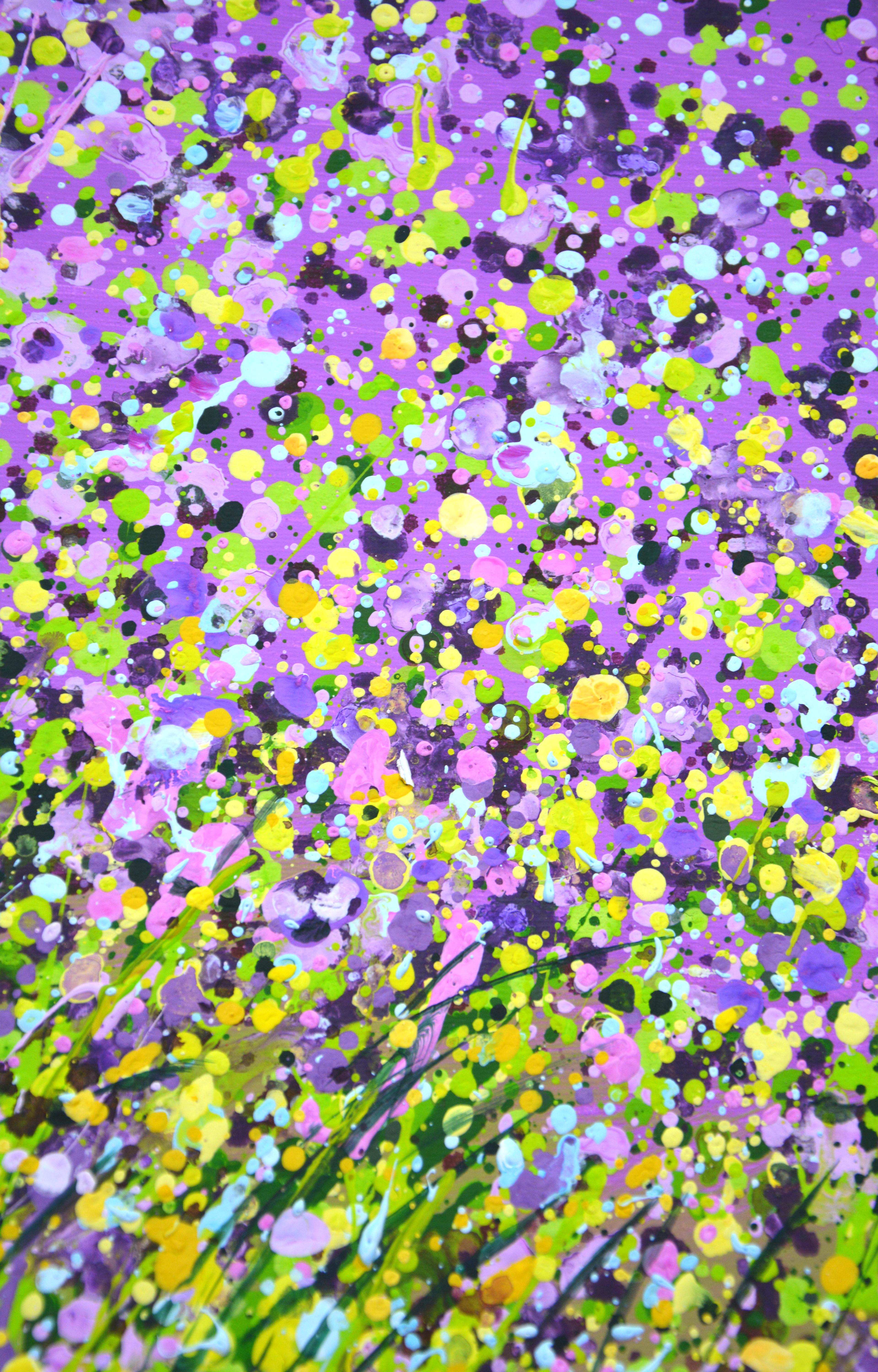 Flower field. Purple Abstract Interior Painting 4