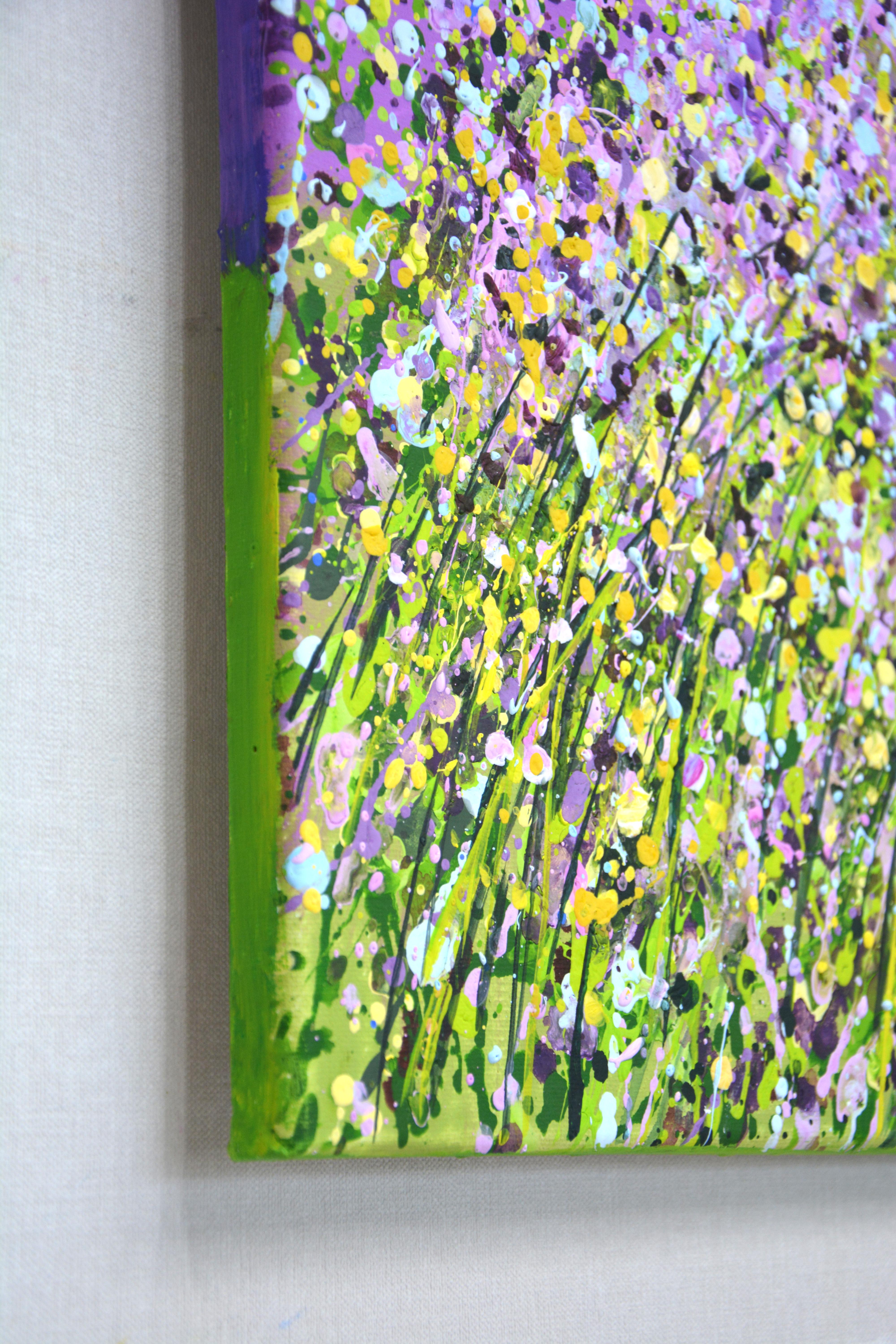 Flower field. Purple Abstract Interior Painting 5