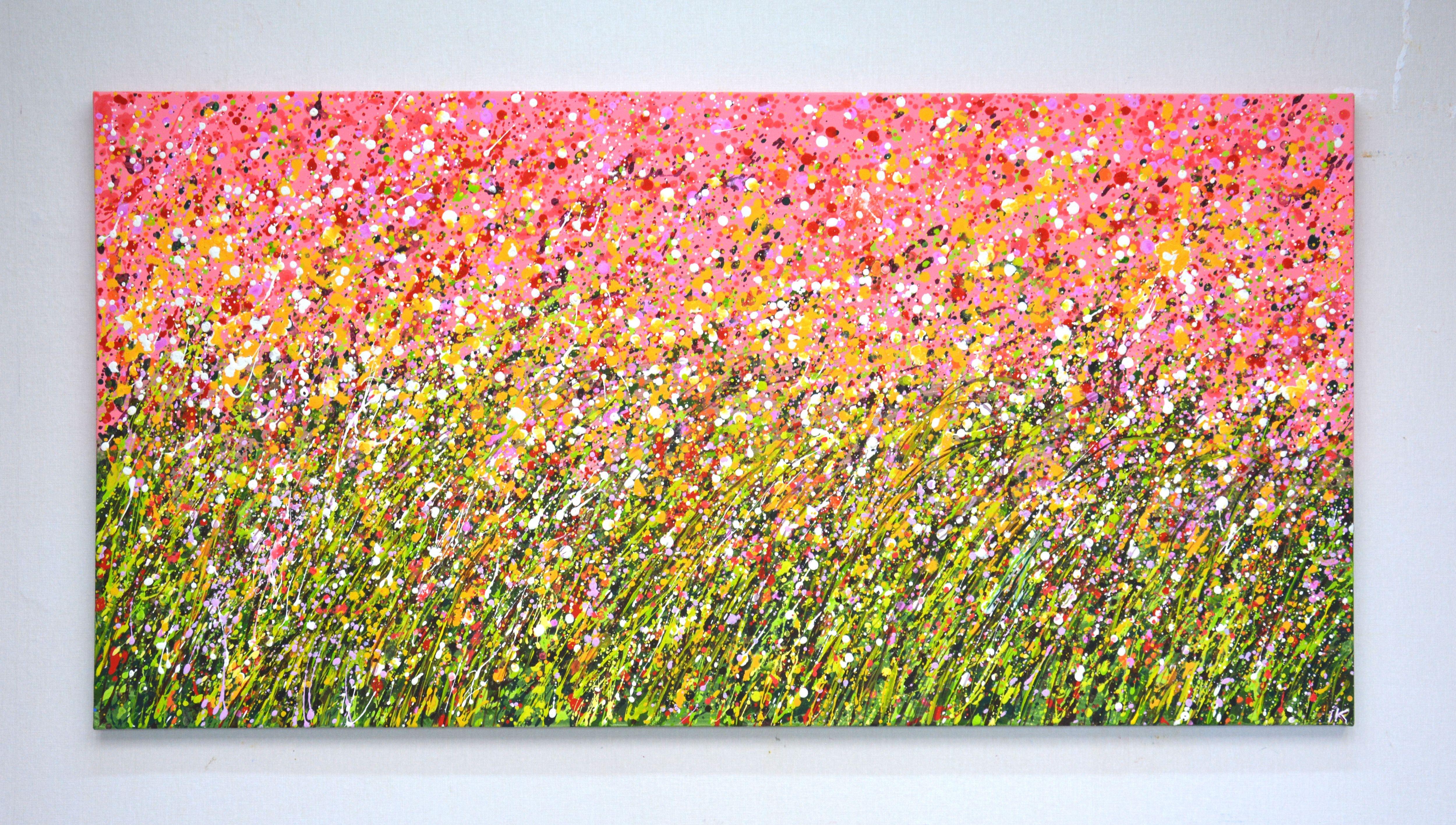 Flower field. Summer., Painting, Acrylic on Canvas For Sale 1