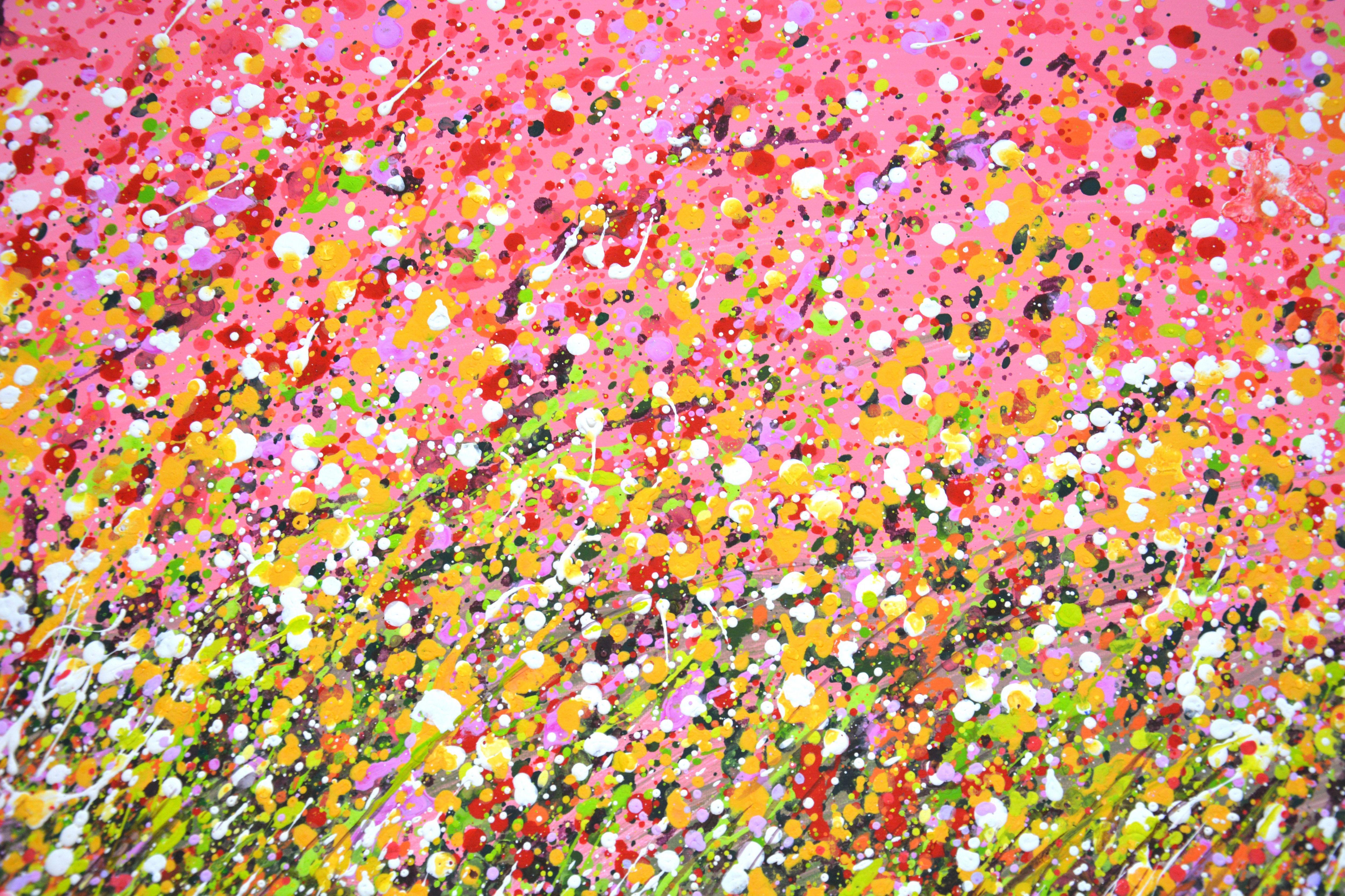 Flower field. Summer., Painting, Acrylic on Canvas For Sale 2