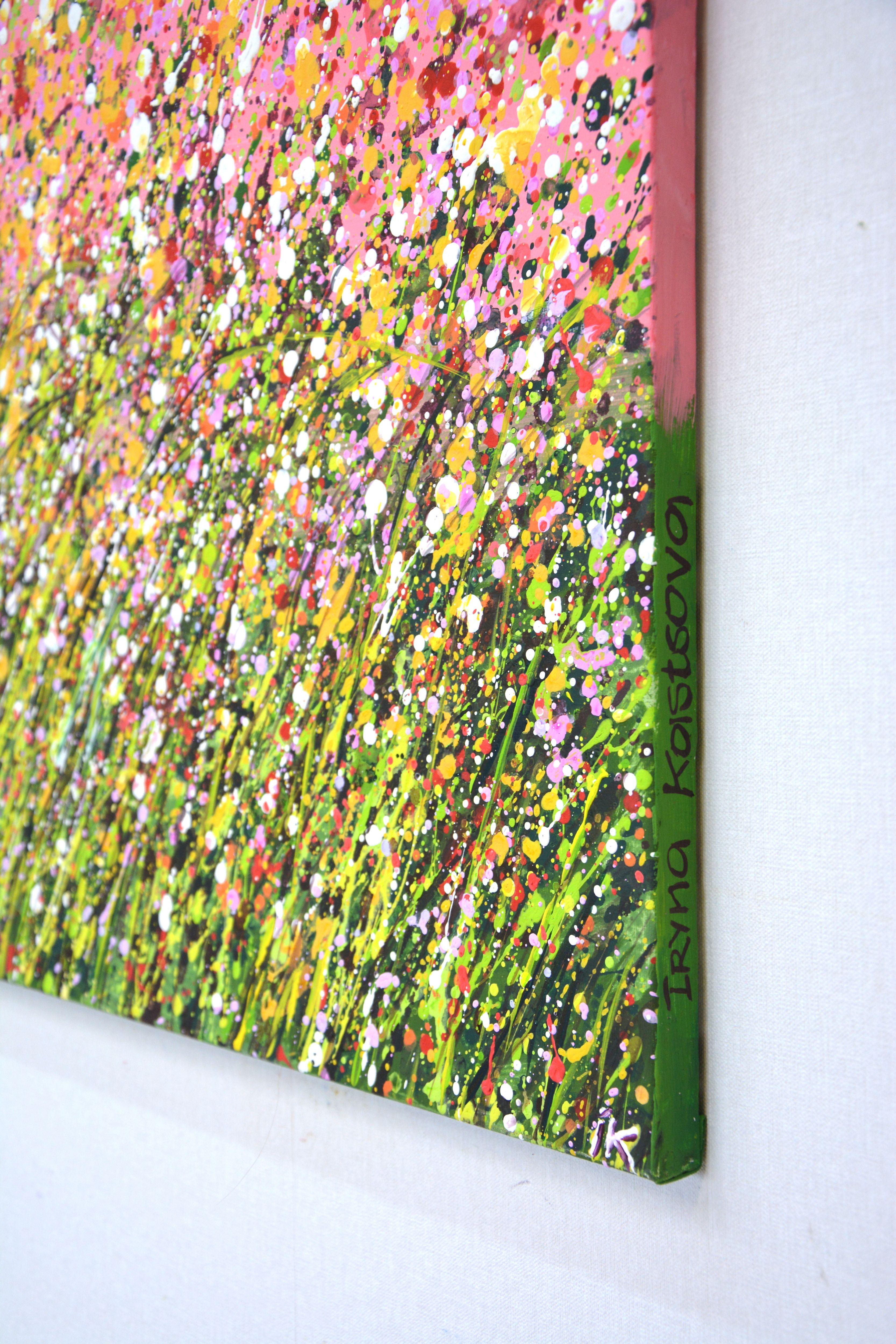 Flower field. Summer., Painting, Acrylic on Canvas For Sale 3
