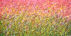 Flower field. Summer., Painting, Acrylic on Canvas