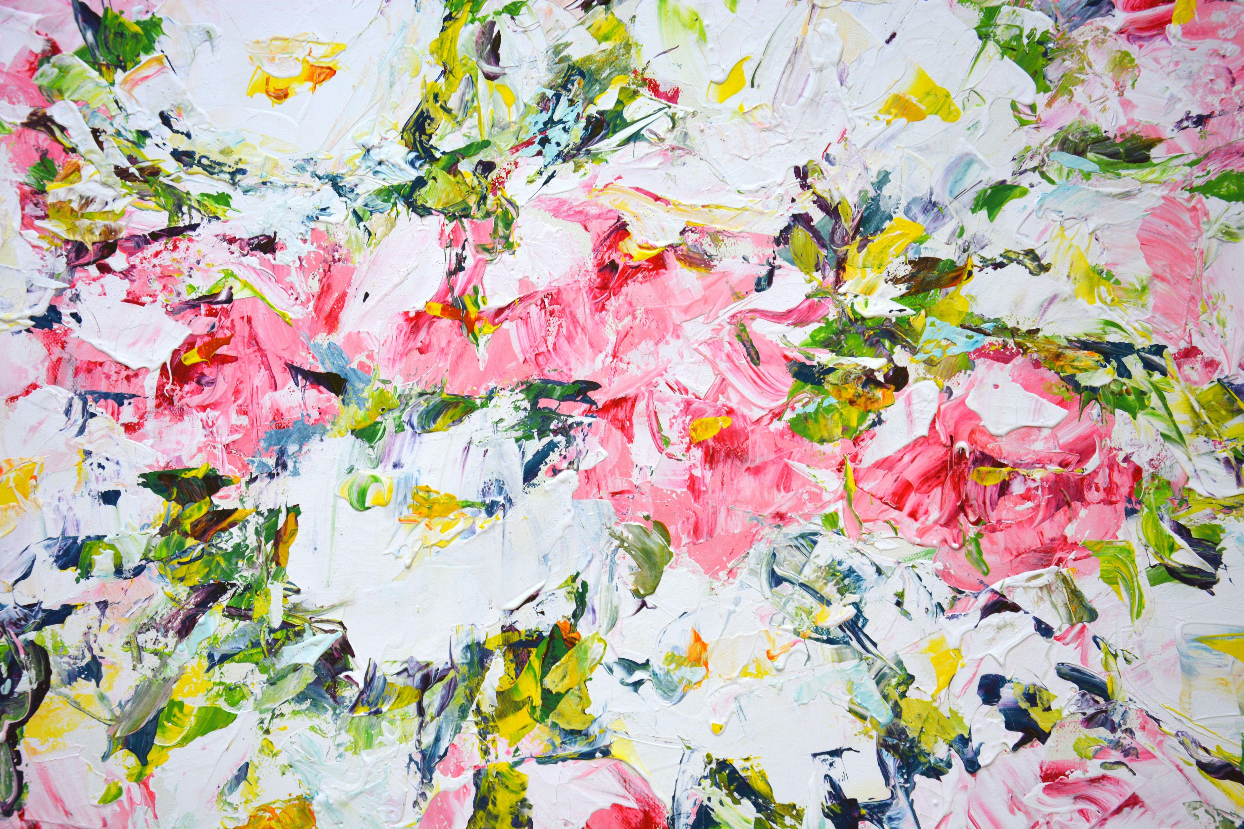 Flowers. Pink and white., Painting, Acrylic on Canvas 2