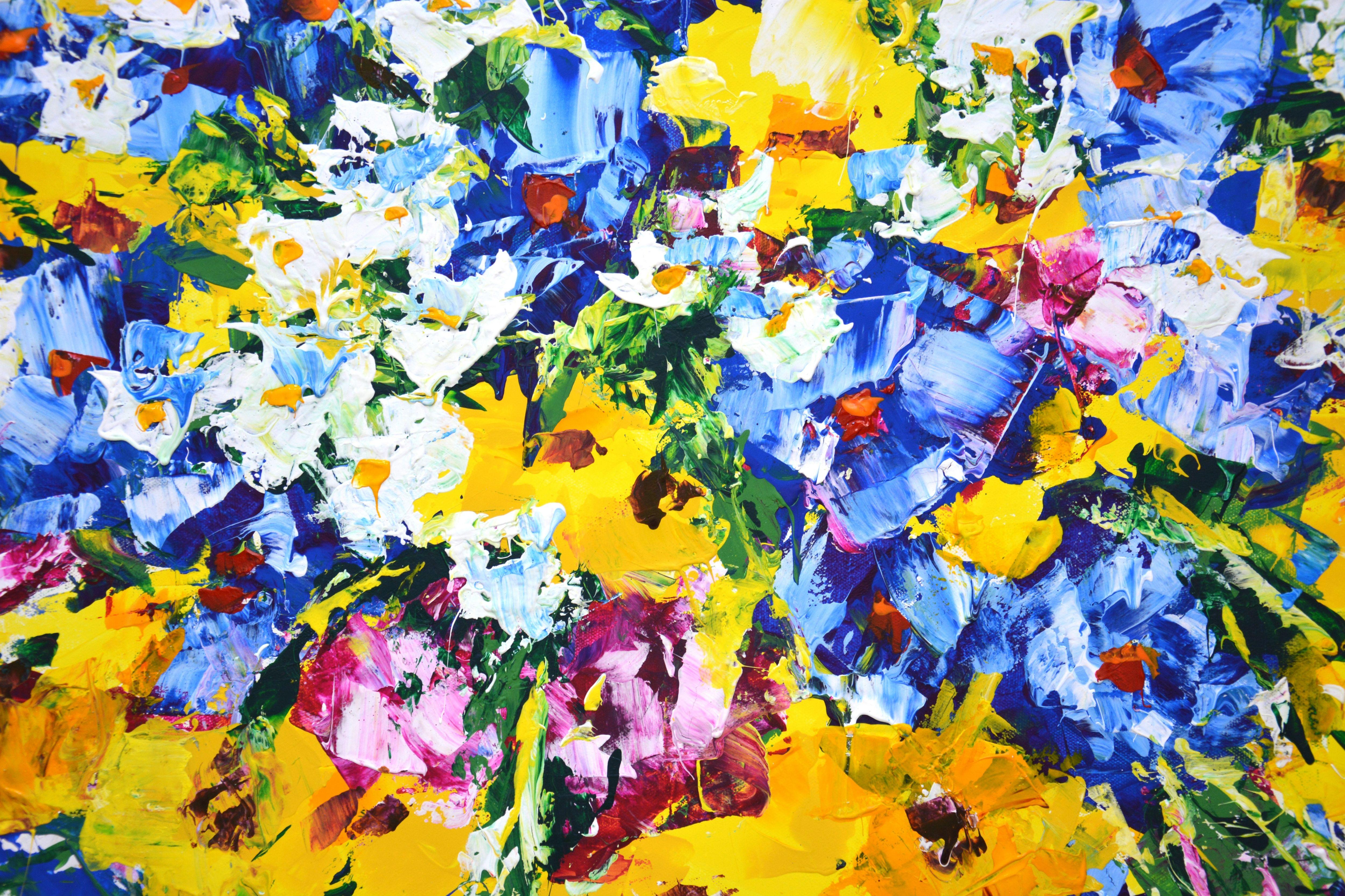 Flowers. Summer., Painting, Acrylic on Canvas 1