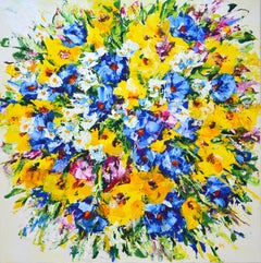 Flowers. Summer., Painting, Acrylic on Canvas