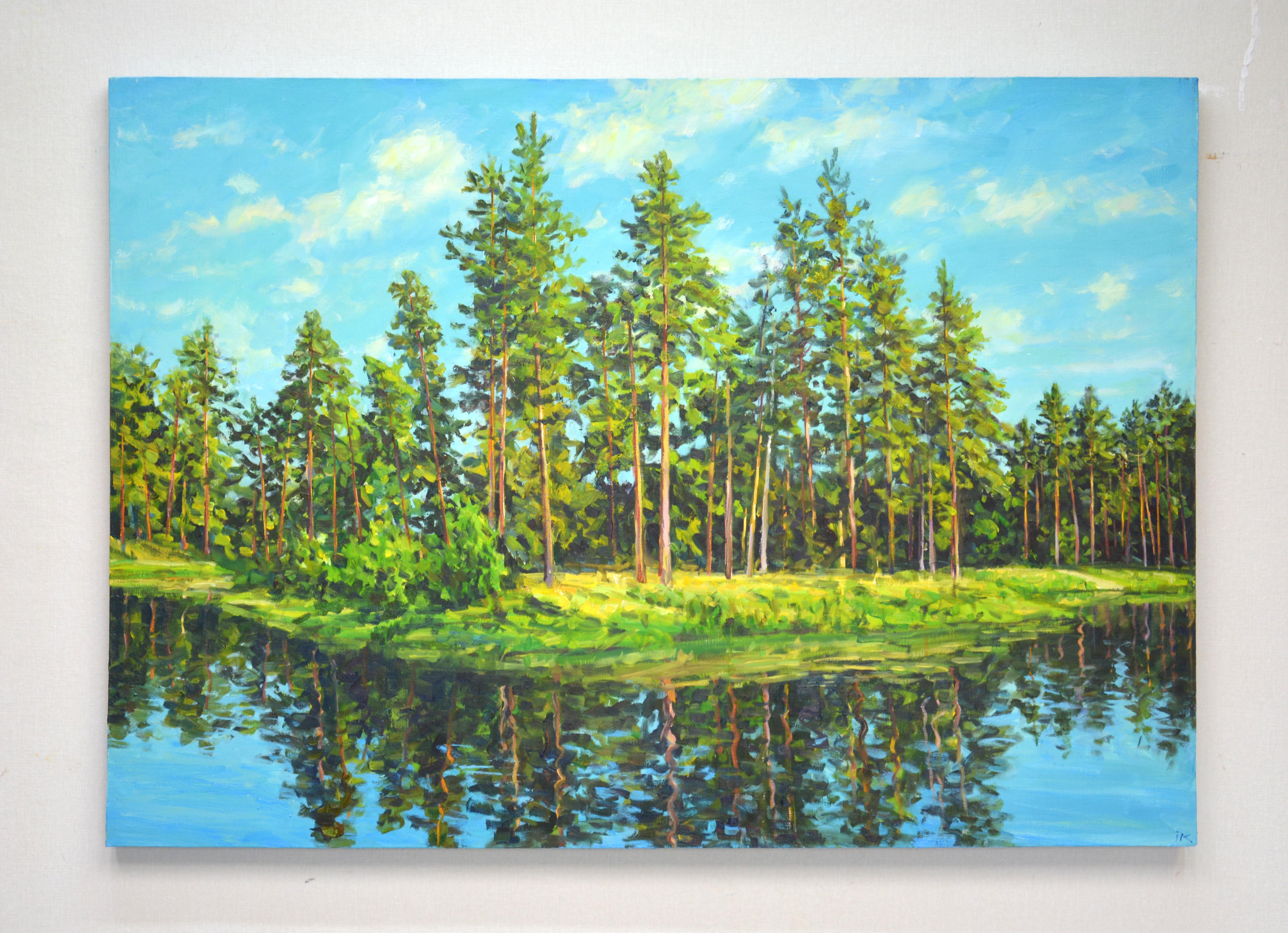 Forest Lake - Painting by Iryna Kastsova