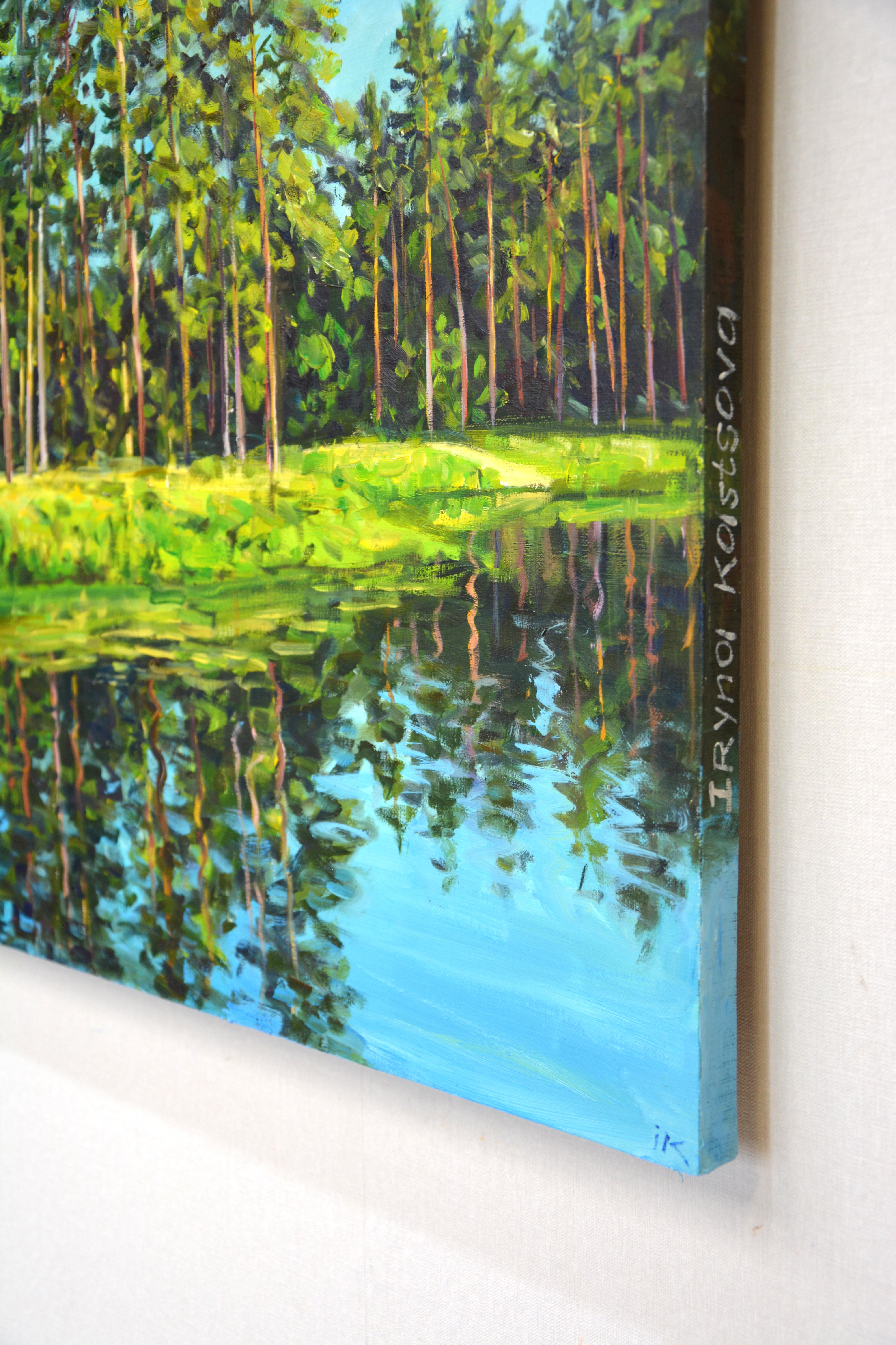 Forest Lake - Impressionist Painting by Iryna Kastsova