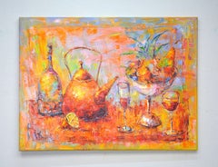 Fruit still life., Painting, Oil on Canvas