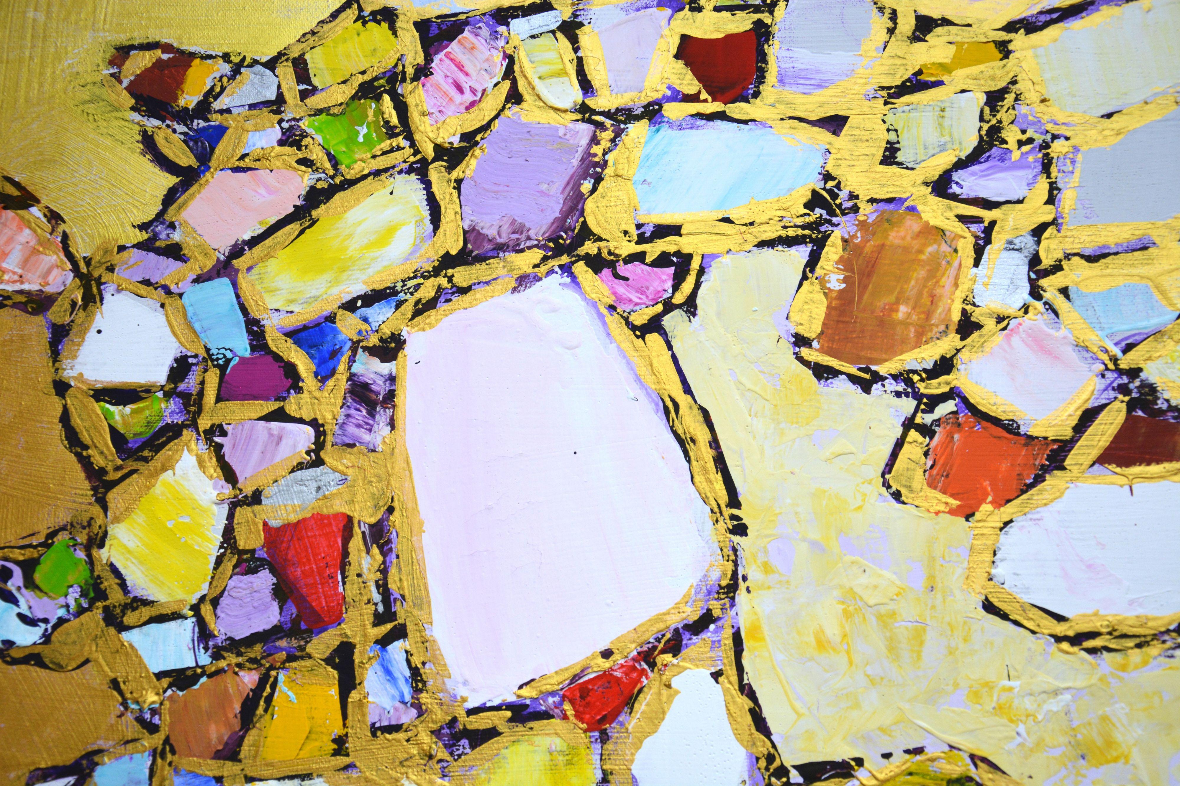 Gems and gold 3., Painting, Acrylic on Canvas For Sale 1