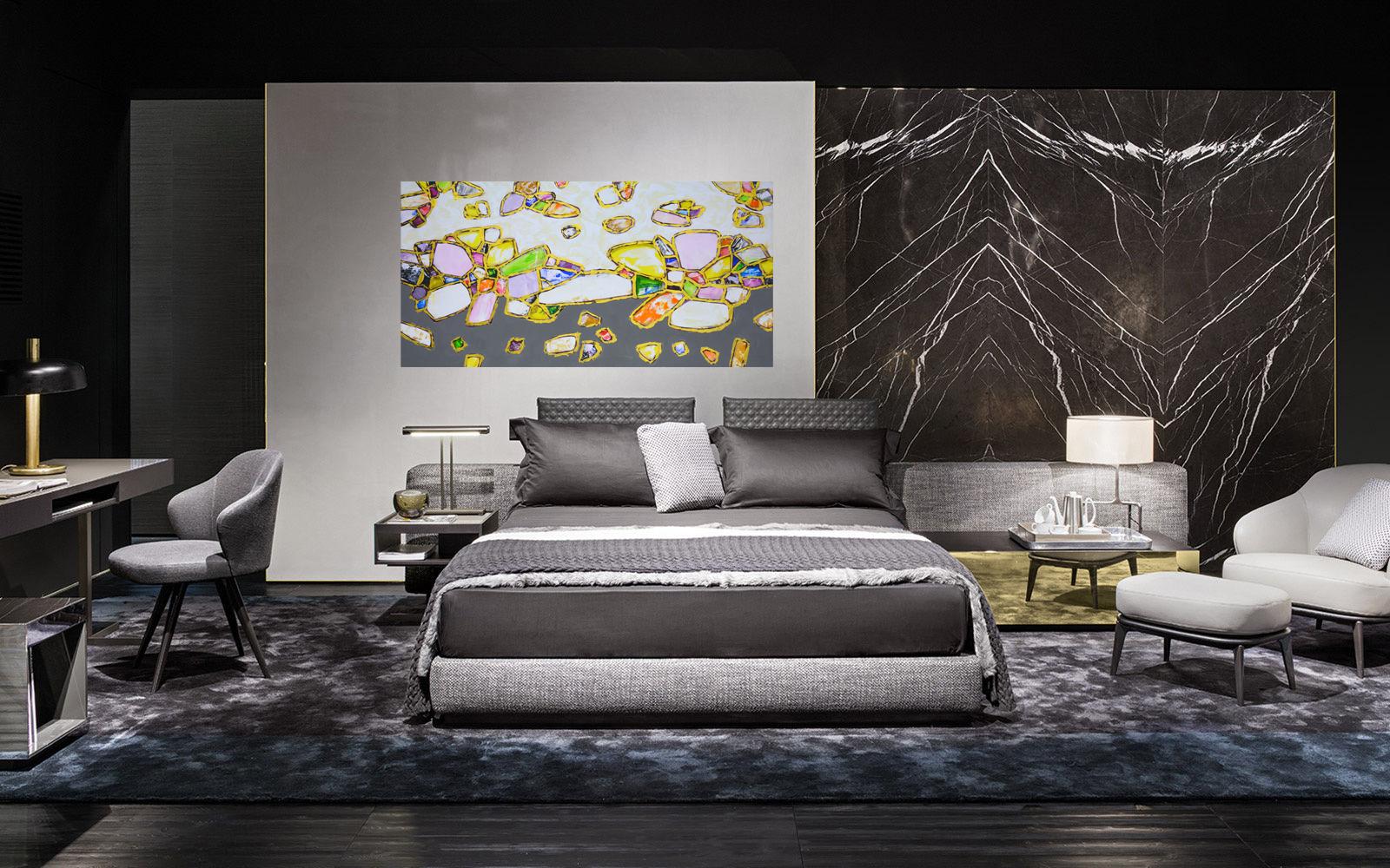 Gemme. Oro 2 - Pittura acrilica astratta di lusso in vendita 6