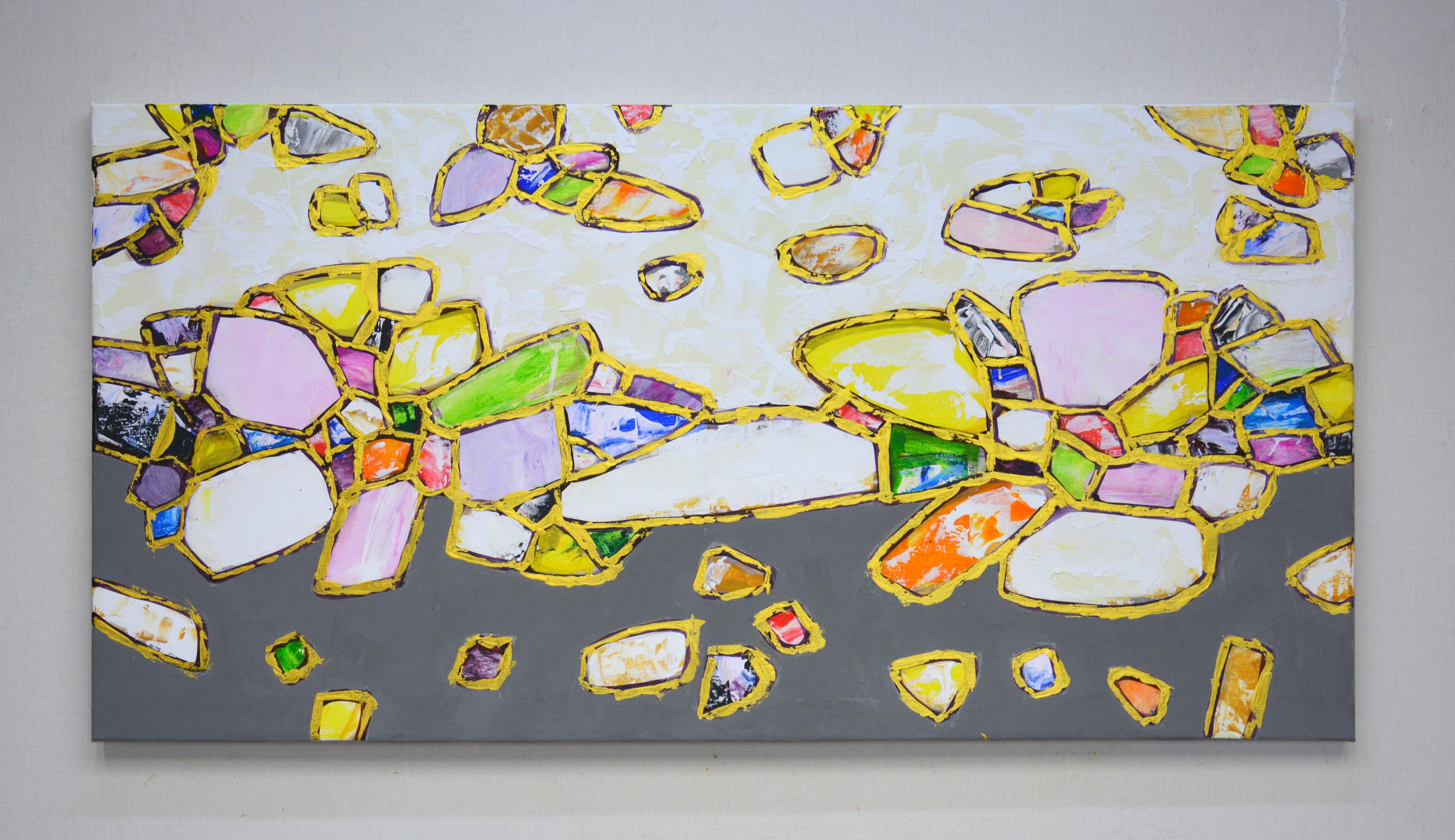 Gemme. Oro 2 - Pittura acrilica astratta di lusso - Painting di Iryna Kastsova