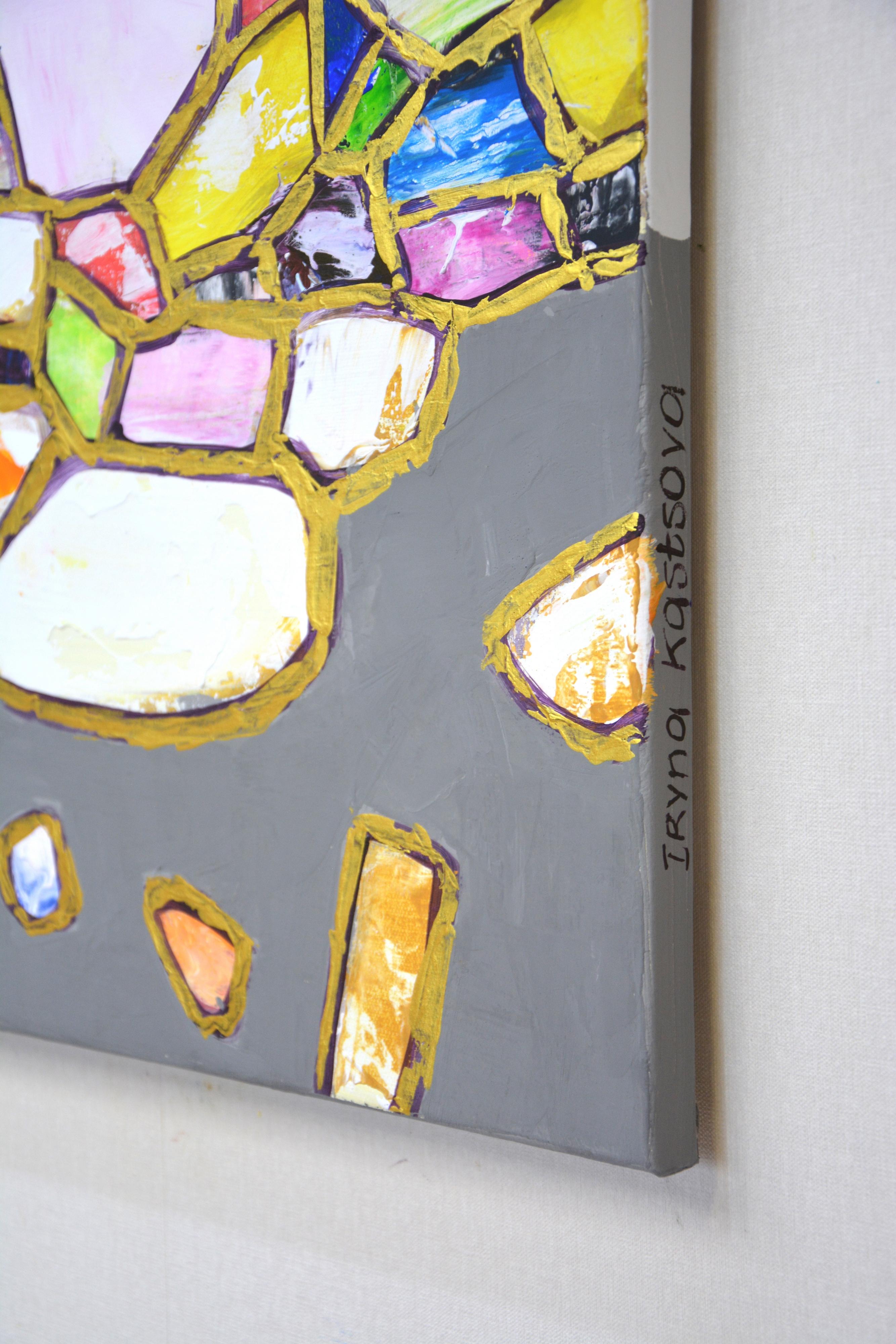 Gemme. Oro 2 - Pittura acrilica astratta di lusso - Painting Astratto di Iryna Kastsova