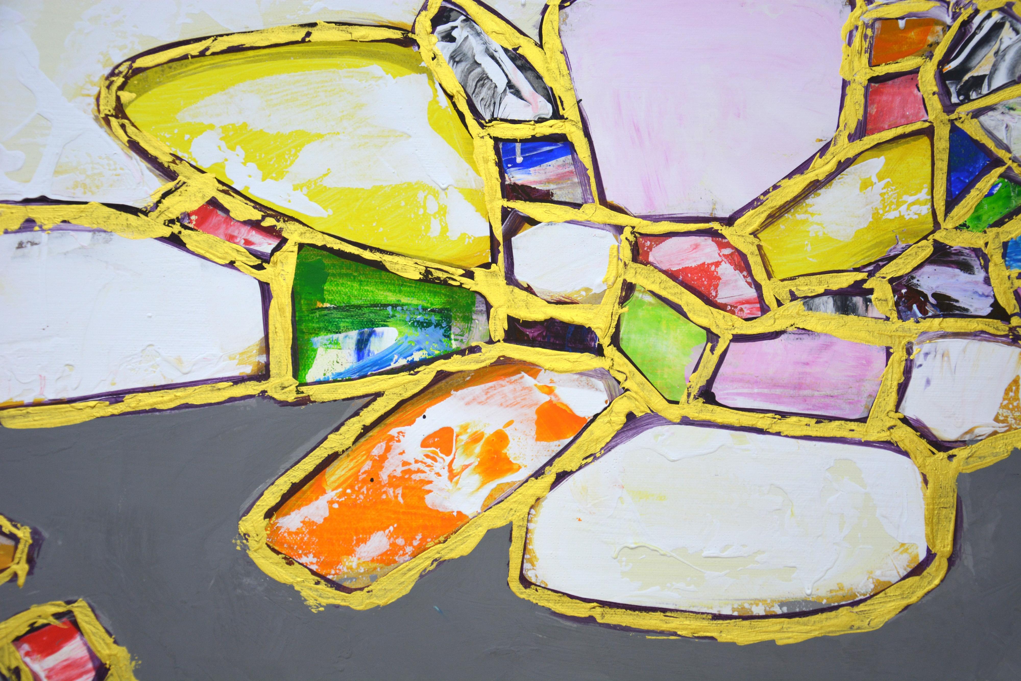 Gemme. Oro 2 - Pittura acrilica astratta di lusso in vendita 2