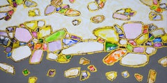 Gemme. Oro 2 - Pittura acrilica astratta di lusso