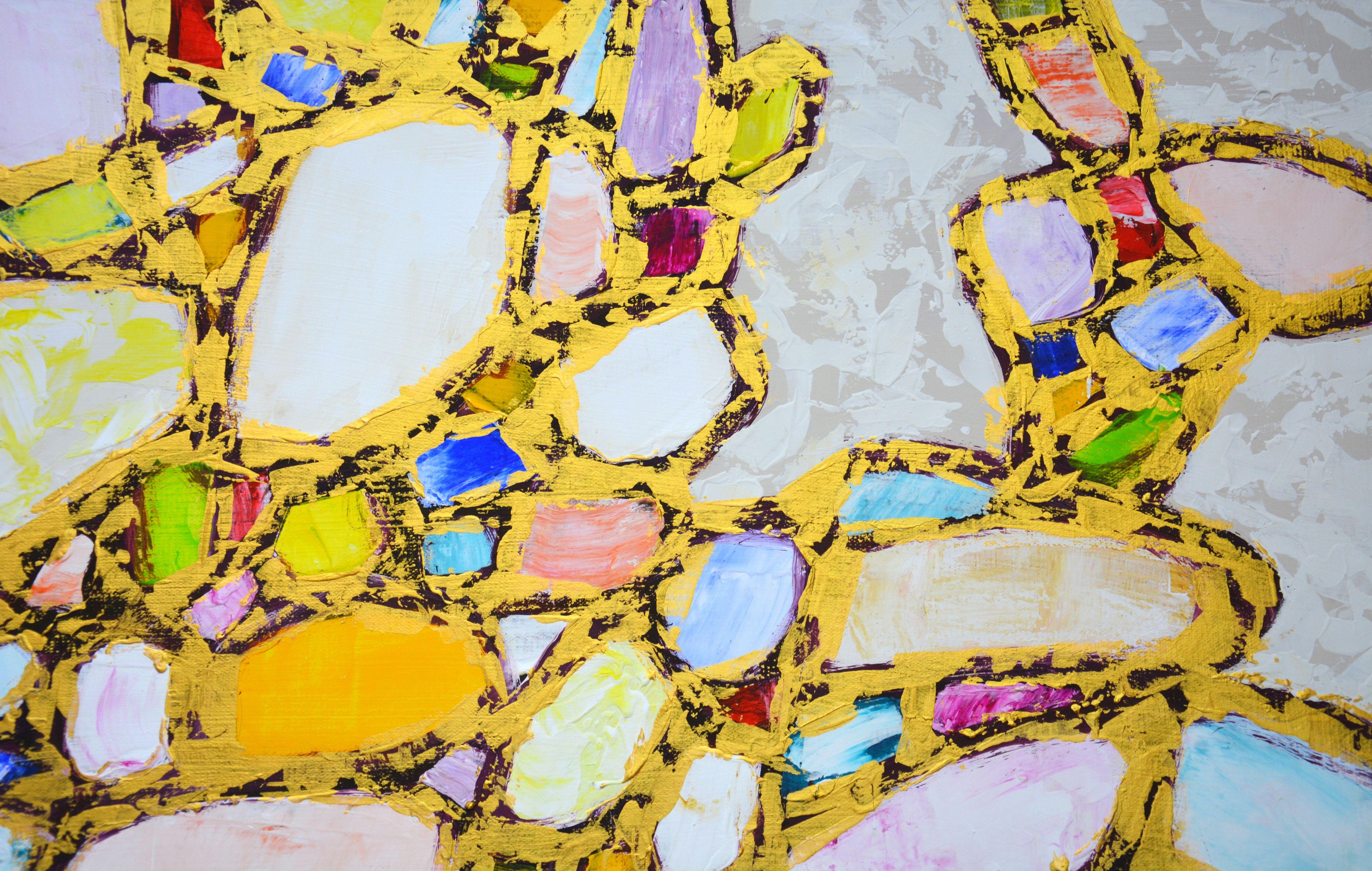 Gems in Gold 2., Painting, Acrylic on Canvas For Sale 2