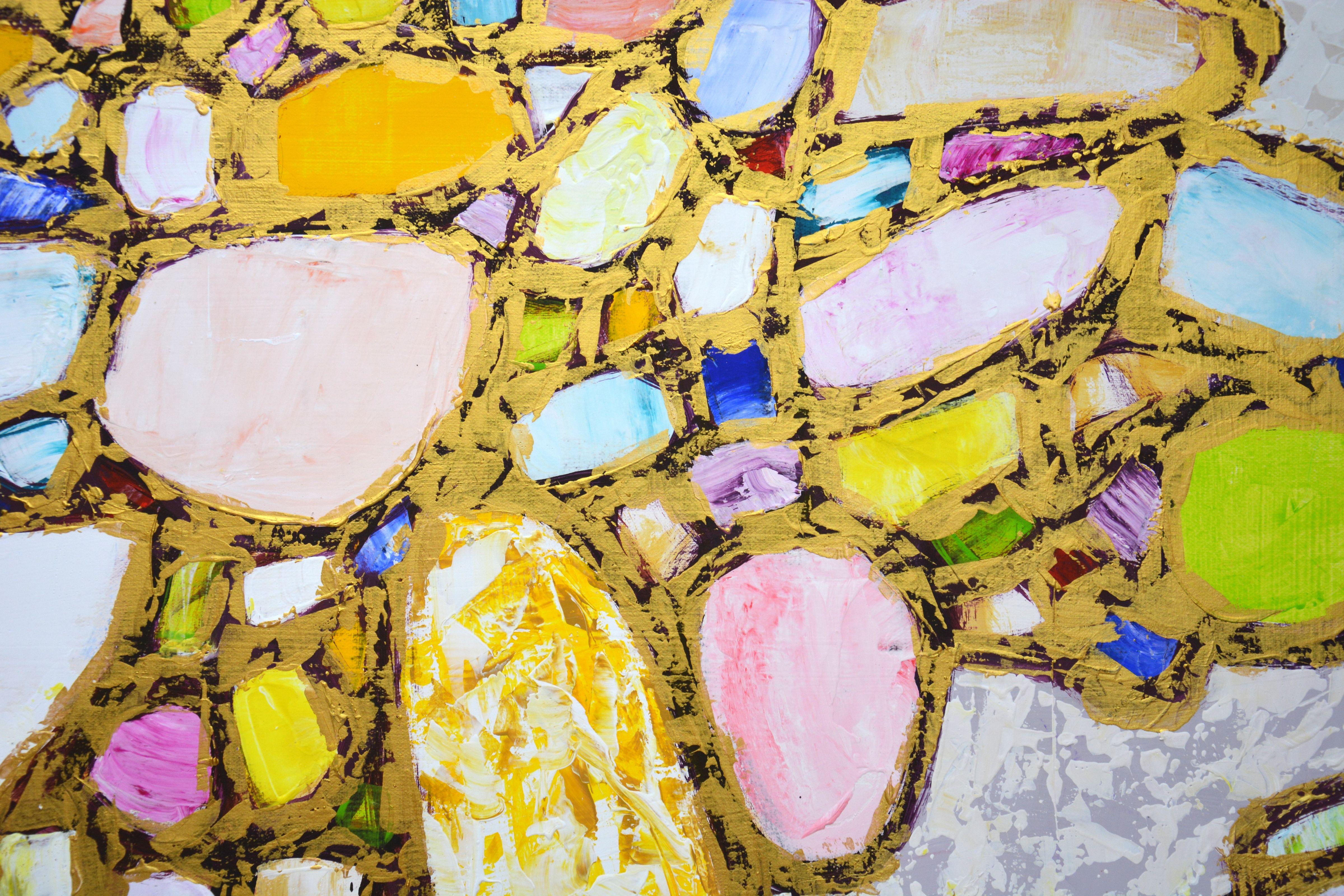 Gems in Gold 2., Painting, Acrylic on Canvas For Sale 3