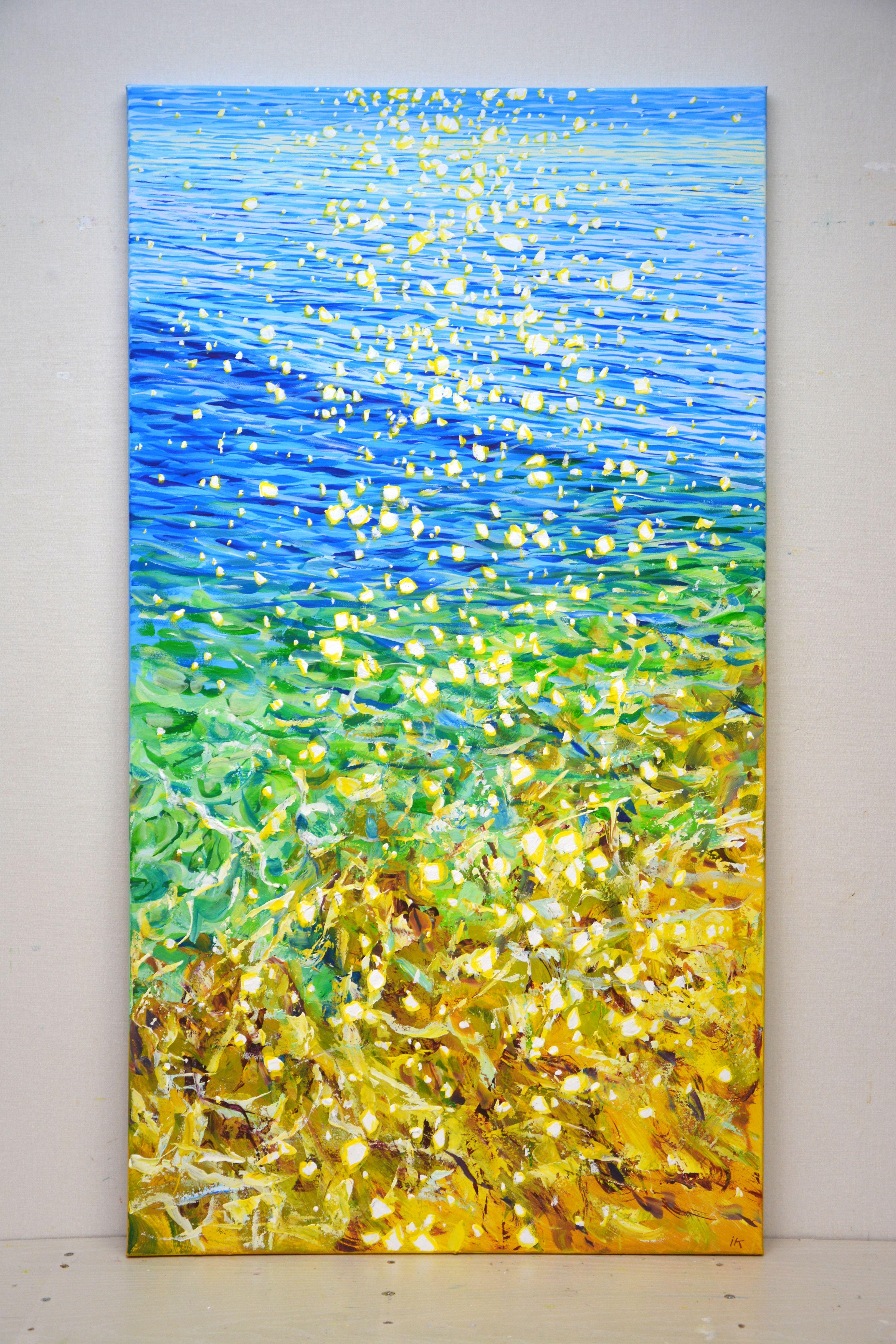 Glare of the sun on the water 5., Peinture, acrylique sur toile - Réalisme Painting par Iryna Kastsova