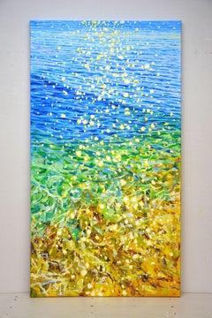 Glare of the sun on the water 5., Painting, Acrylic on Canvas