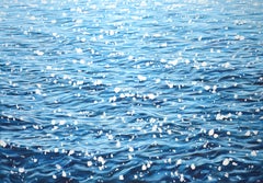 			Glare on blue water.