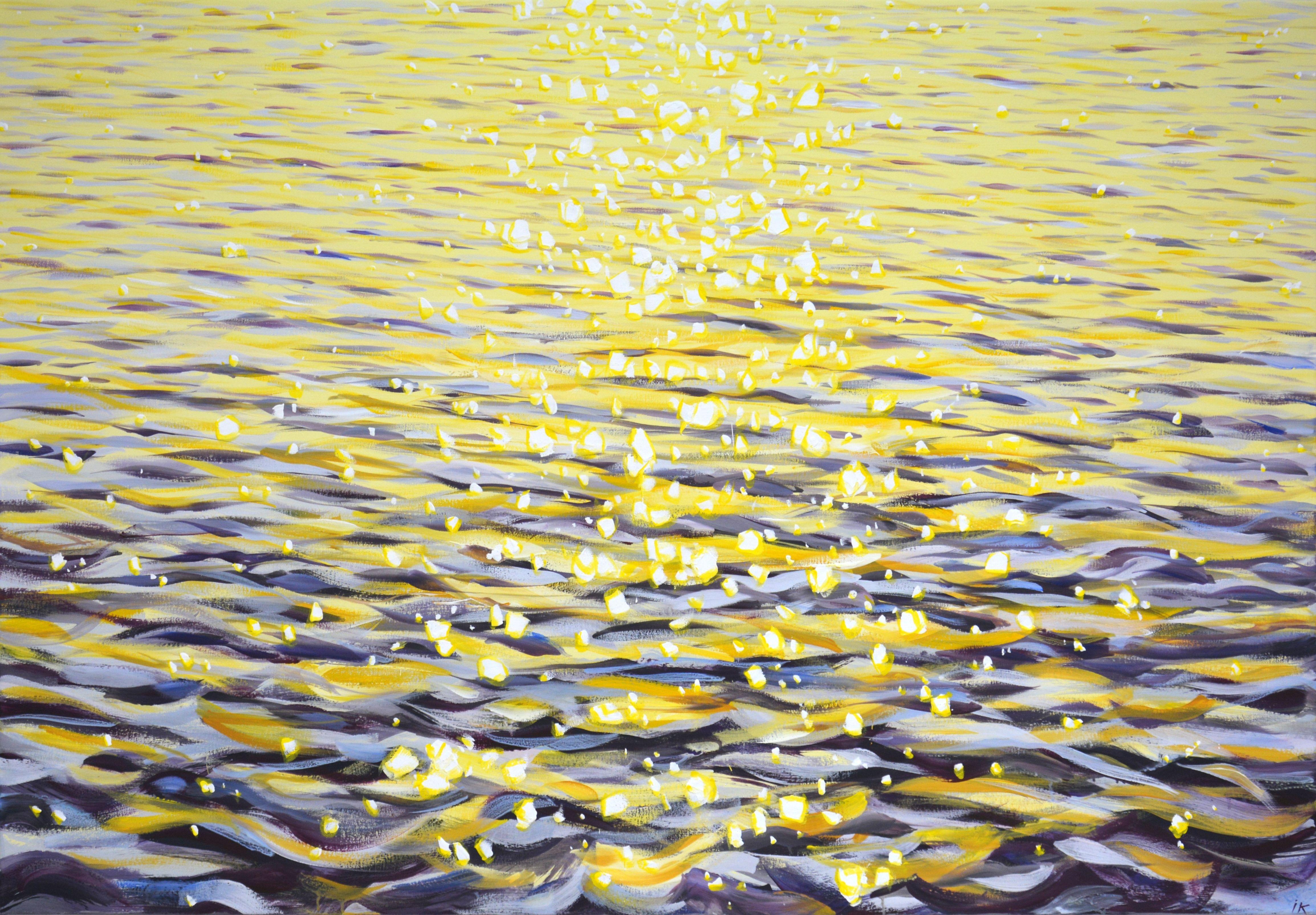Glare on the water 35. Glare on the water, sea, small waves, serene view, create an atmosphere of relaxation, romance. Nature is the best source of inspiration. Made in the style of realism, warm-cold palette harmoniously blends with modern