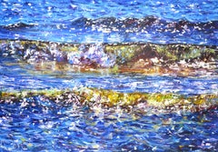 Glare on the water 8., Painting, Oil on Canvas