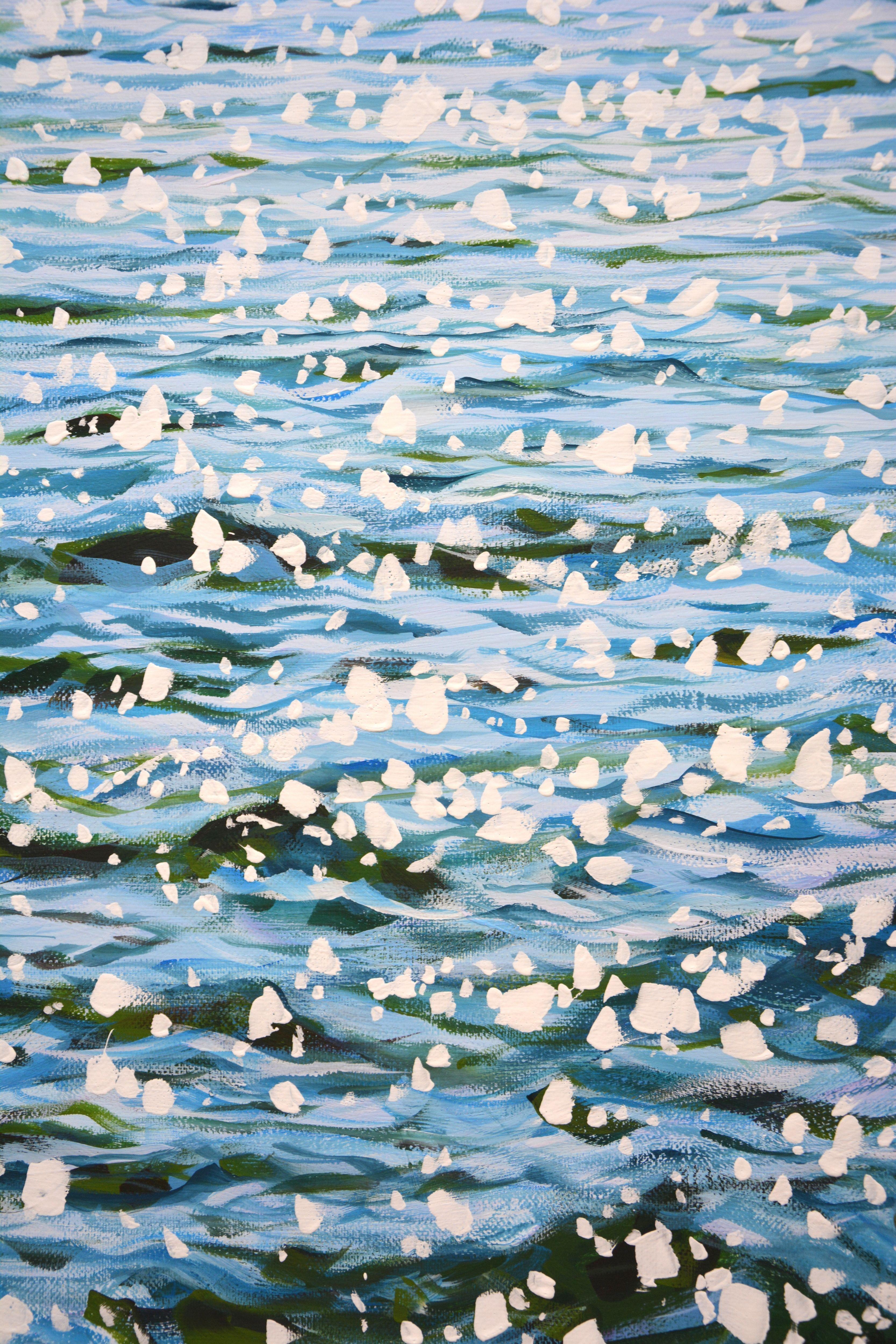 Glare on the waves, Painting, Acrylic on Canvas For Sale 3