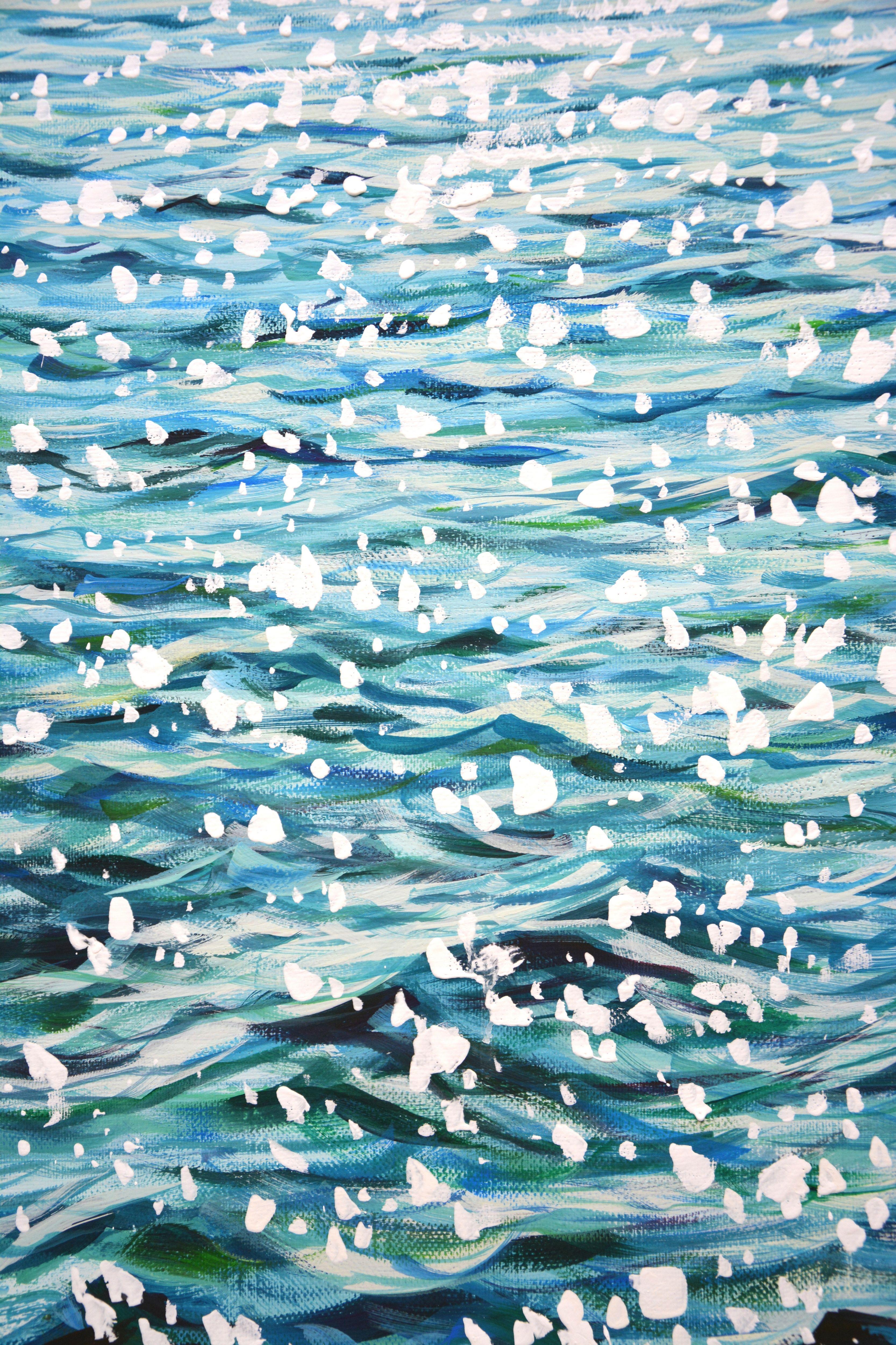 Glowing ocean waves., Painting, Acrylic on Canvas For Sale 2