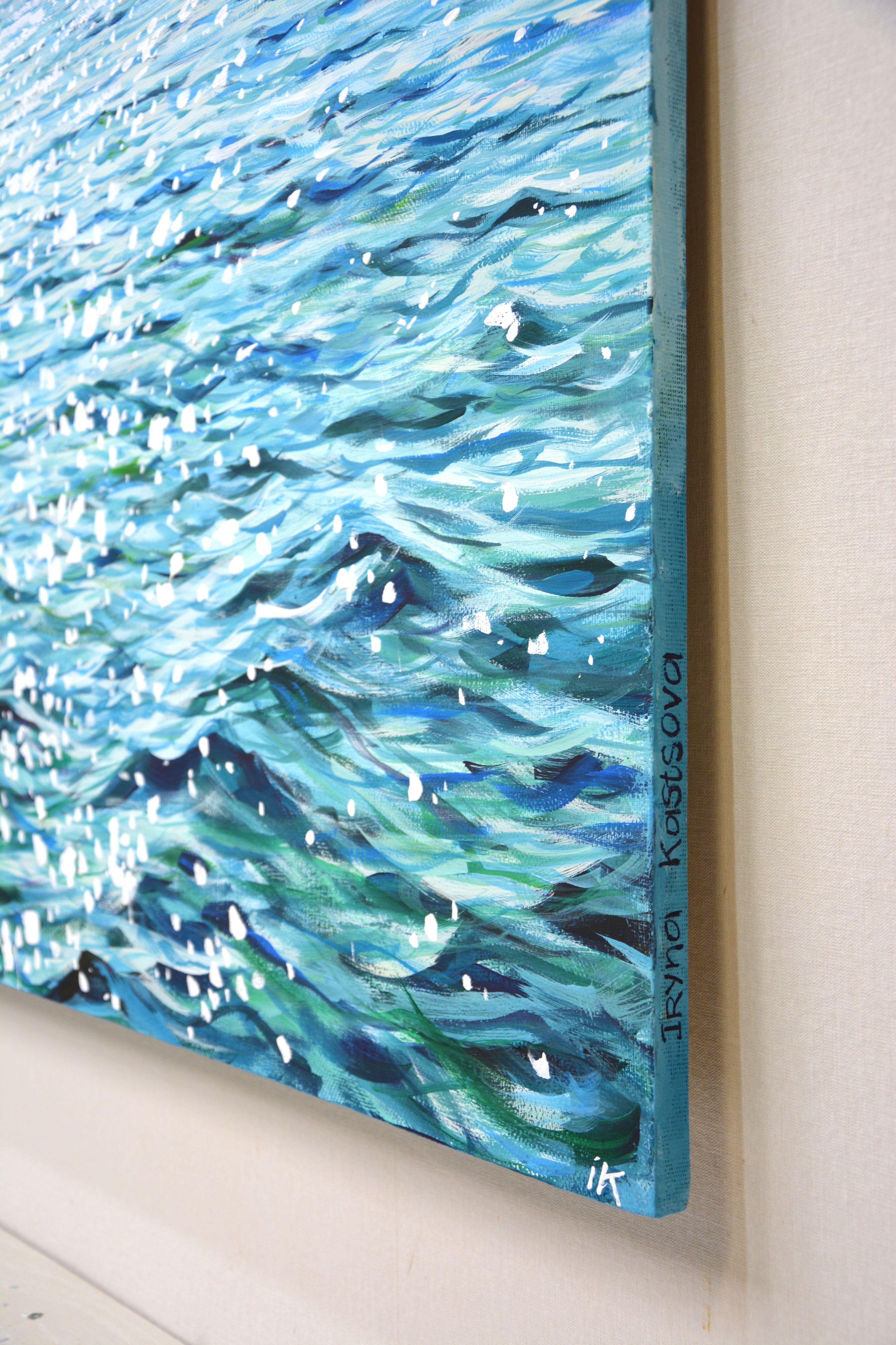 Glowing ocean waves., Painting, Acrylic on Canvas For Sale 4