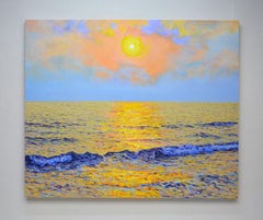 Atardecer dorado, Pintura, Óleo sobre lienzo