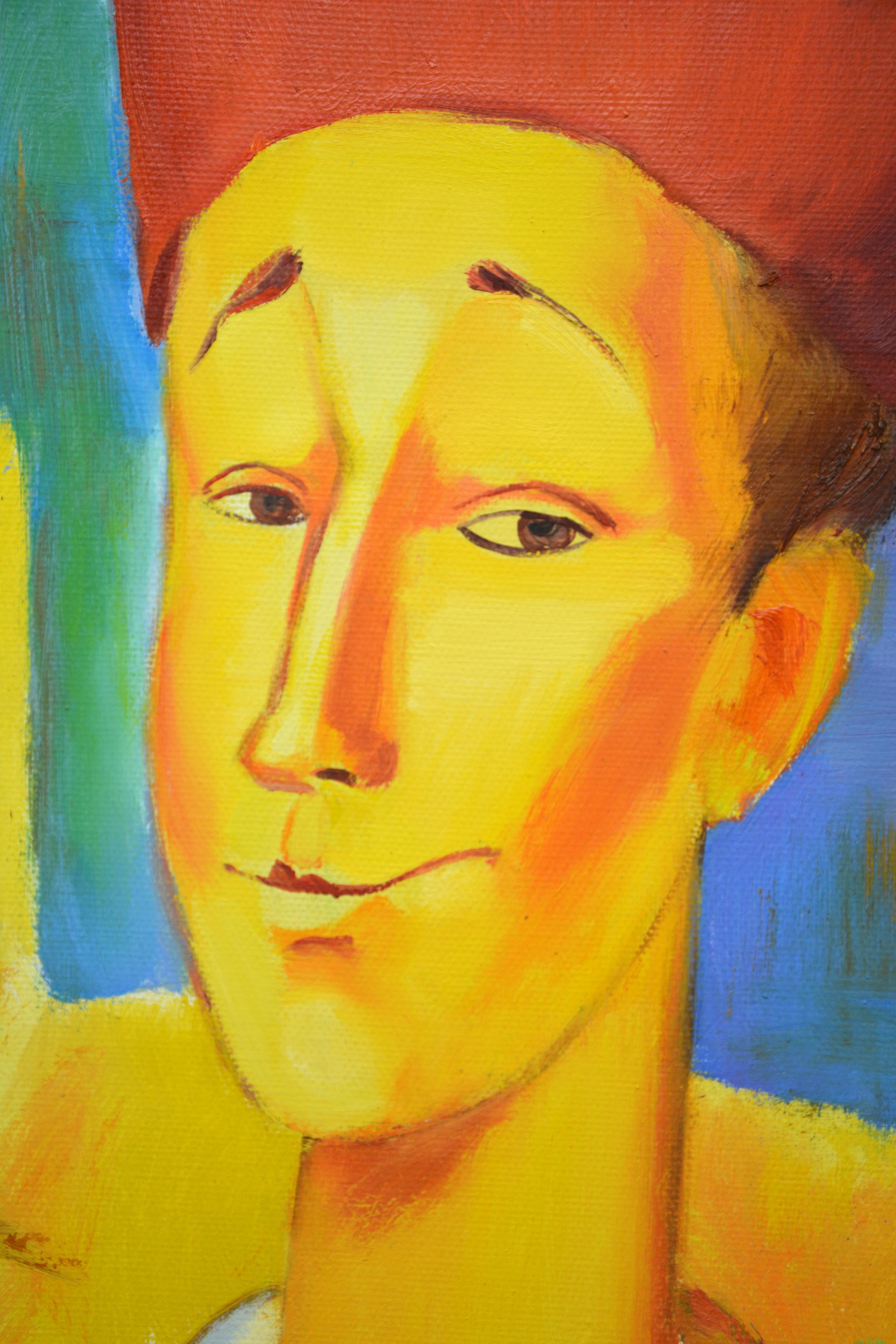 Harlekin (Gelb), Portrait Painting, von Iryna Kastsova
