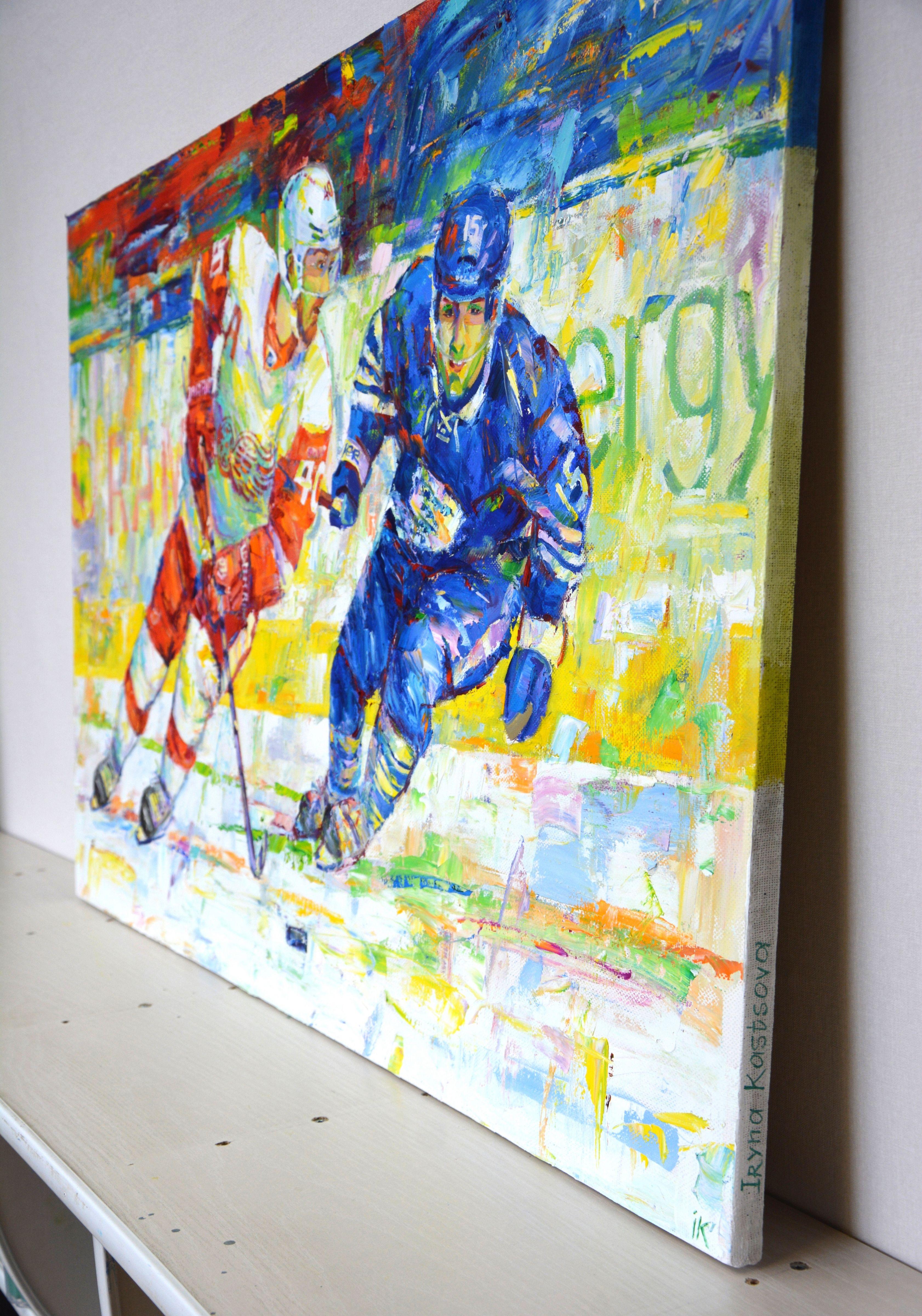 Hockey, Pintura, Óleo sobre lienzo en venta 2