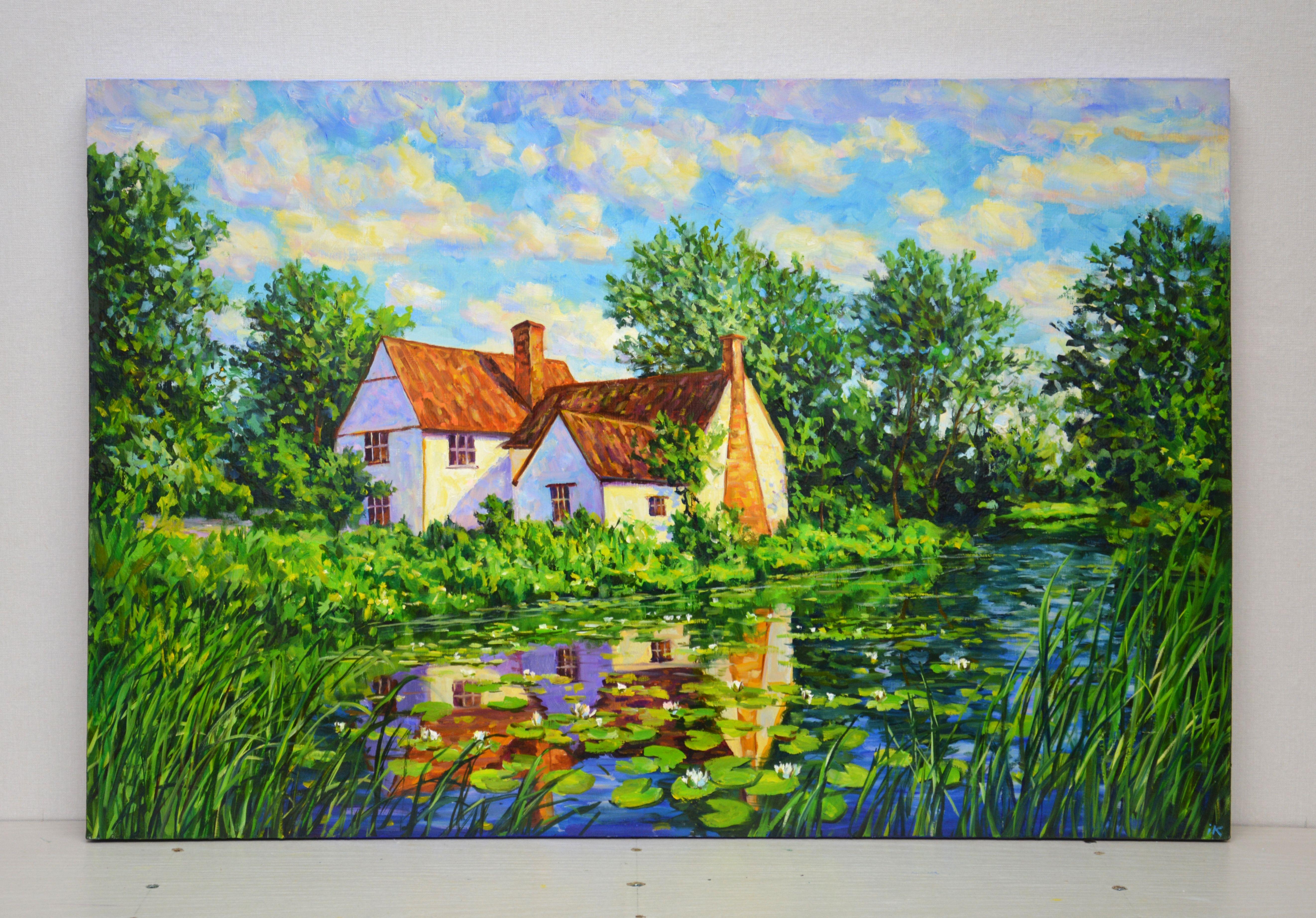House by the water, Painting, Oil on Canvas For Sale 1
