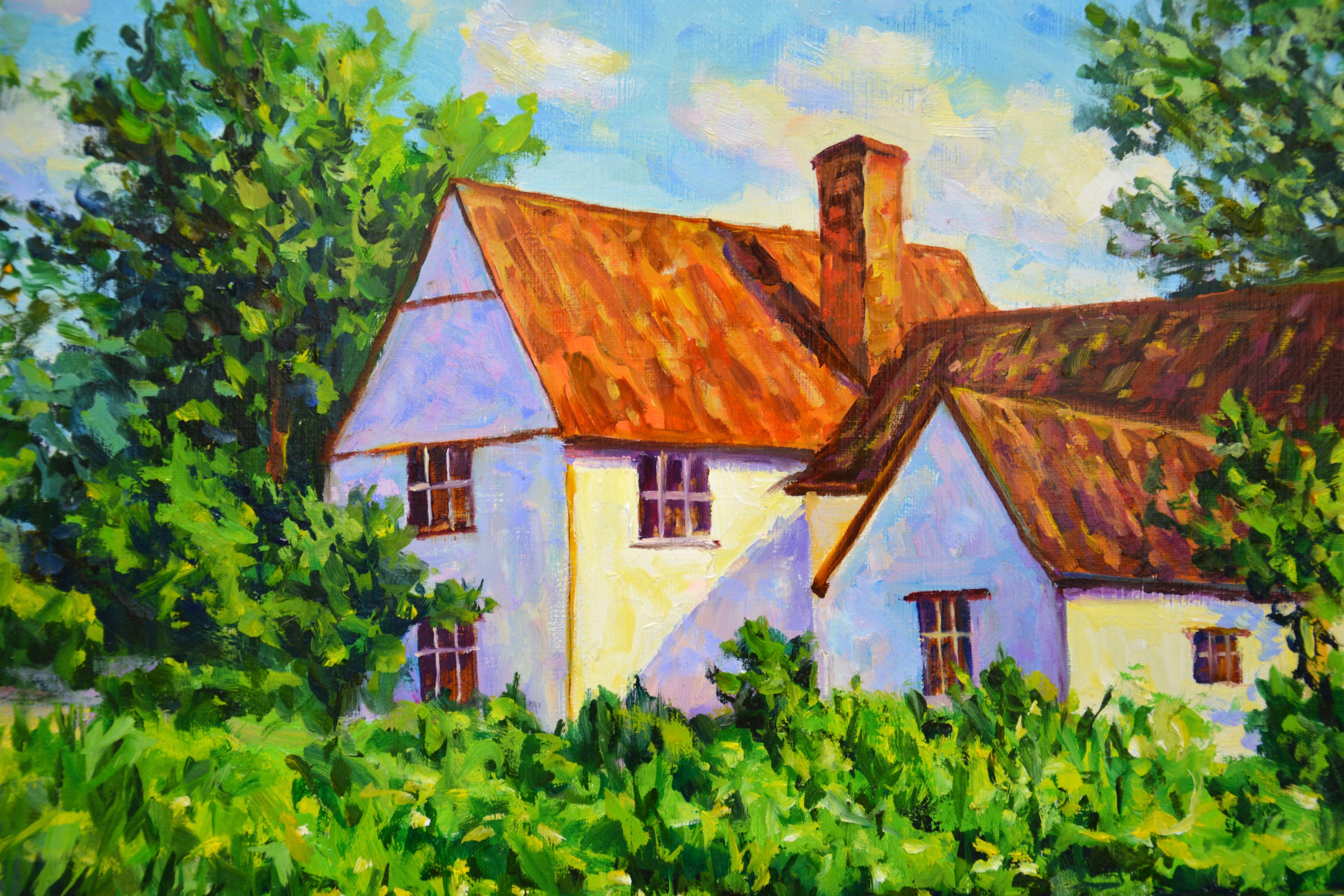 House by the water, Painting, Oil on Canvas For Sale 2