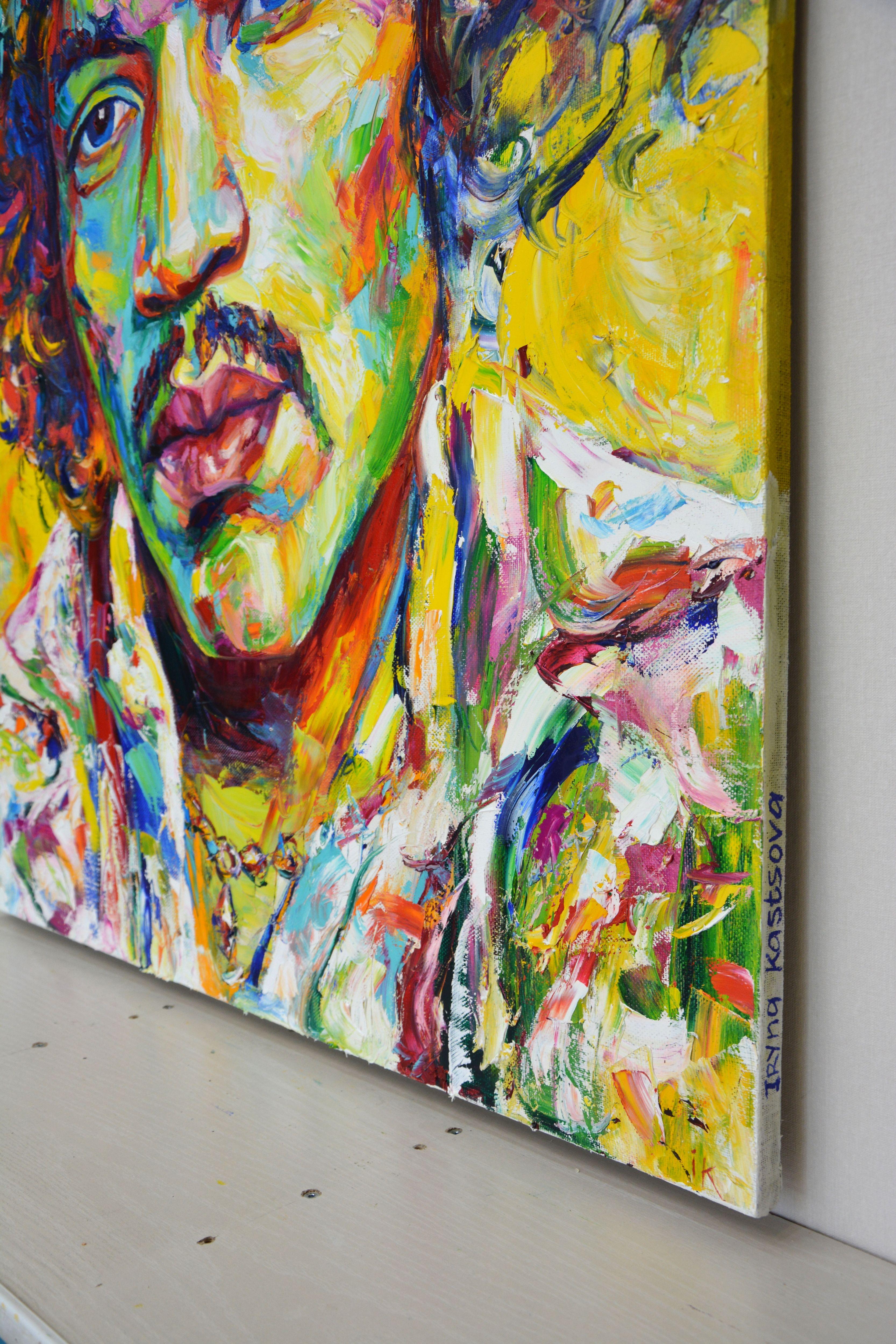 Jimi Hendrix, Painting, Oil on Canvas For Sale 2